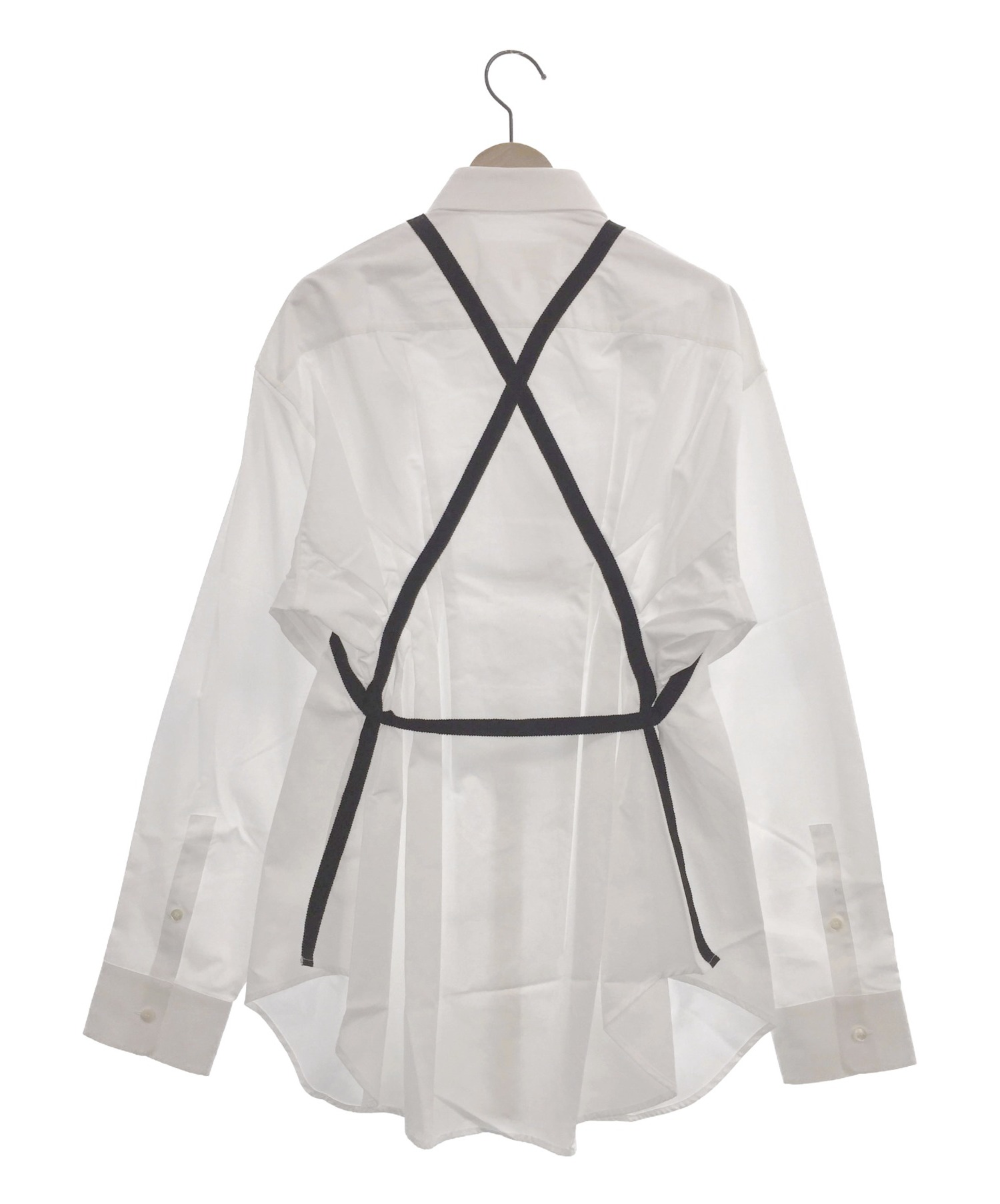 Maison Margiela (メゾンマルジェラ) グログラントリミングシャツ ホワイト サイズ:38 未使用品
