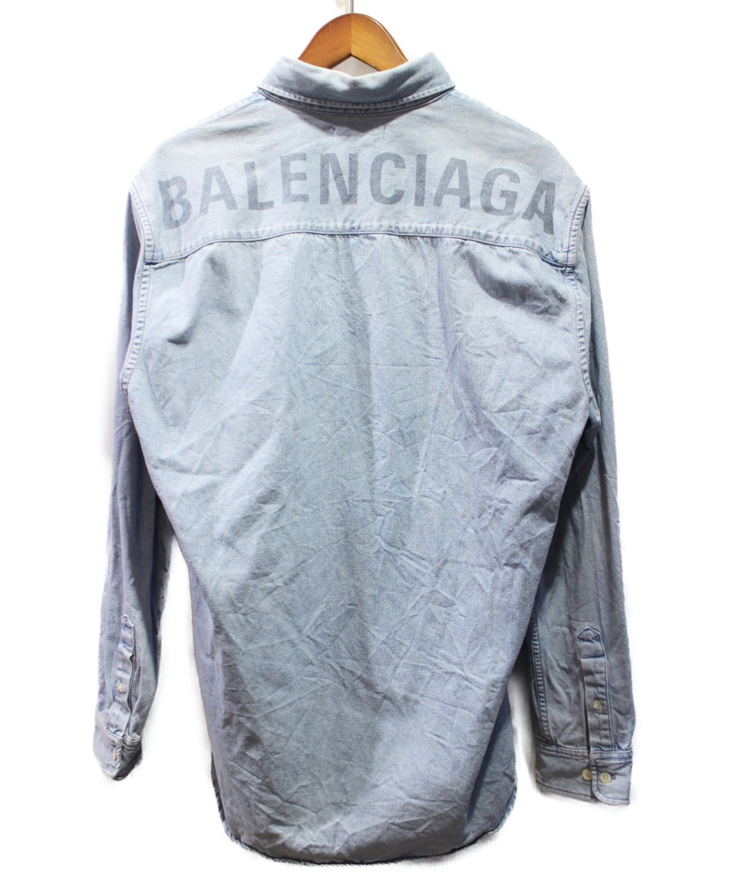 BALENCIAGA (バレンシアガ) 19SS バックロゴデニムシャツ サイズ:37
