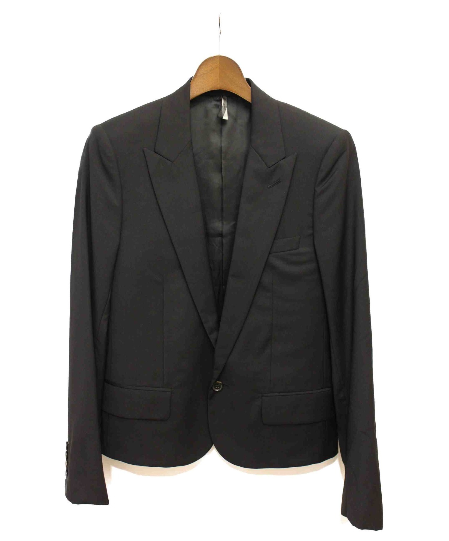 Dior Homme (ディオールオム) 1Bピークドラペルジャケット ブラック サイズ:44