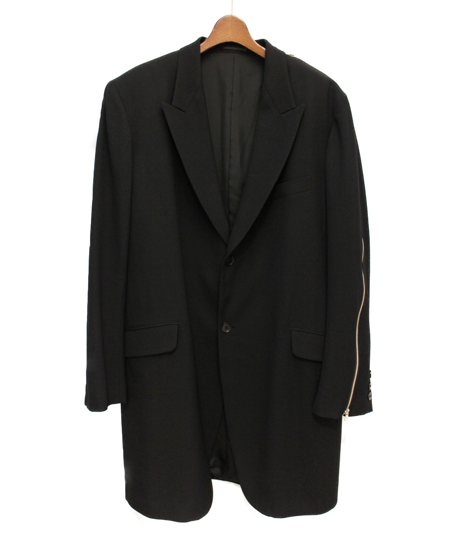 Yohji Yamamoto pour homme (ヨウジヤマモトプールオム) ジップデザインロングジャケット ブラック サイズ:4
