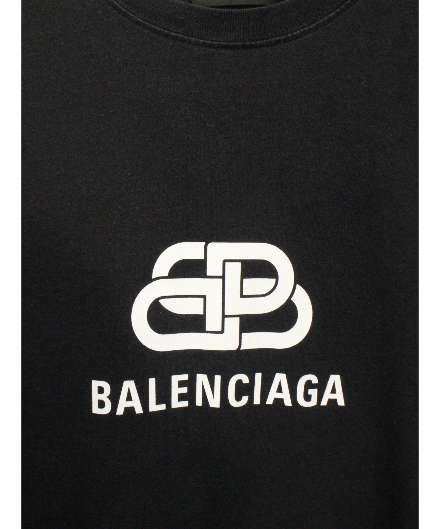 BALENCIAGA (バレンシアガ) BBロゴプリントTシャツ ブラック サイズ:S