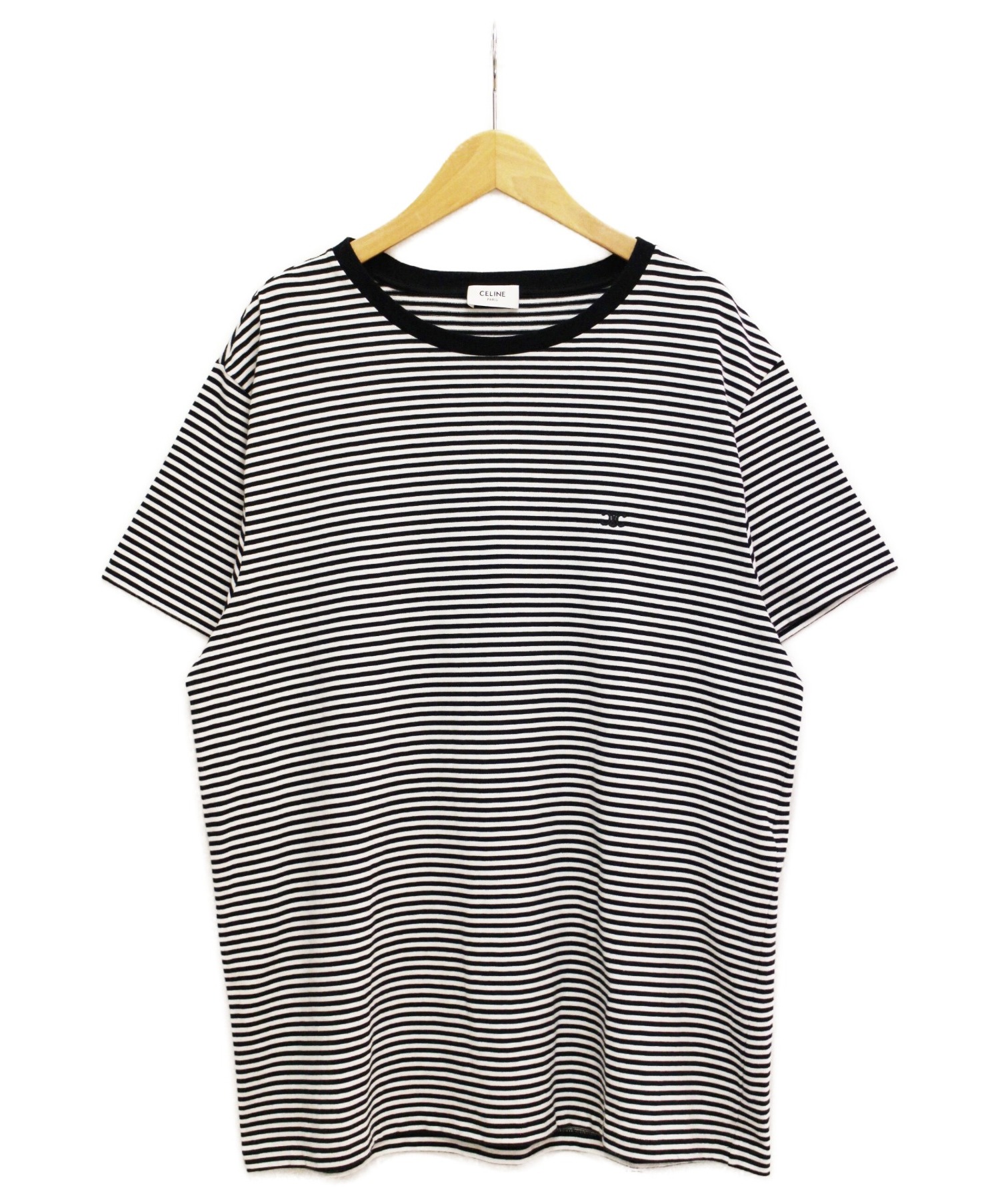 CELINE (セリーヌ) 20SS トリオンフ ボーダーTシャツ ブラック×ホワイト サイズ:L