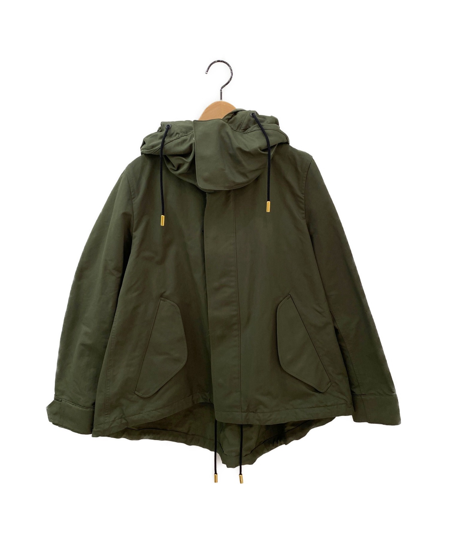 THE RERACSリラクス＞ショートモッズコート36サイズカーキ