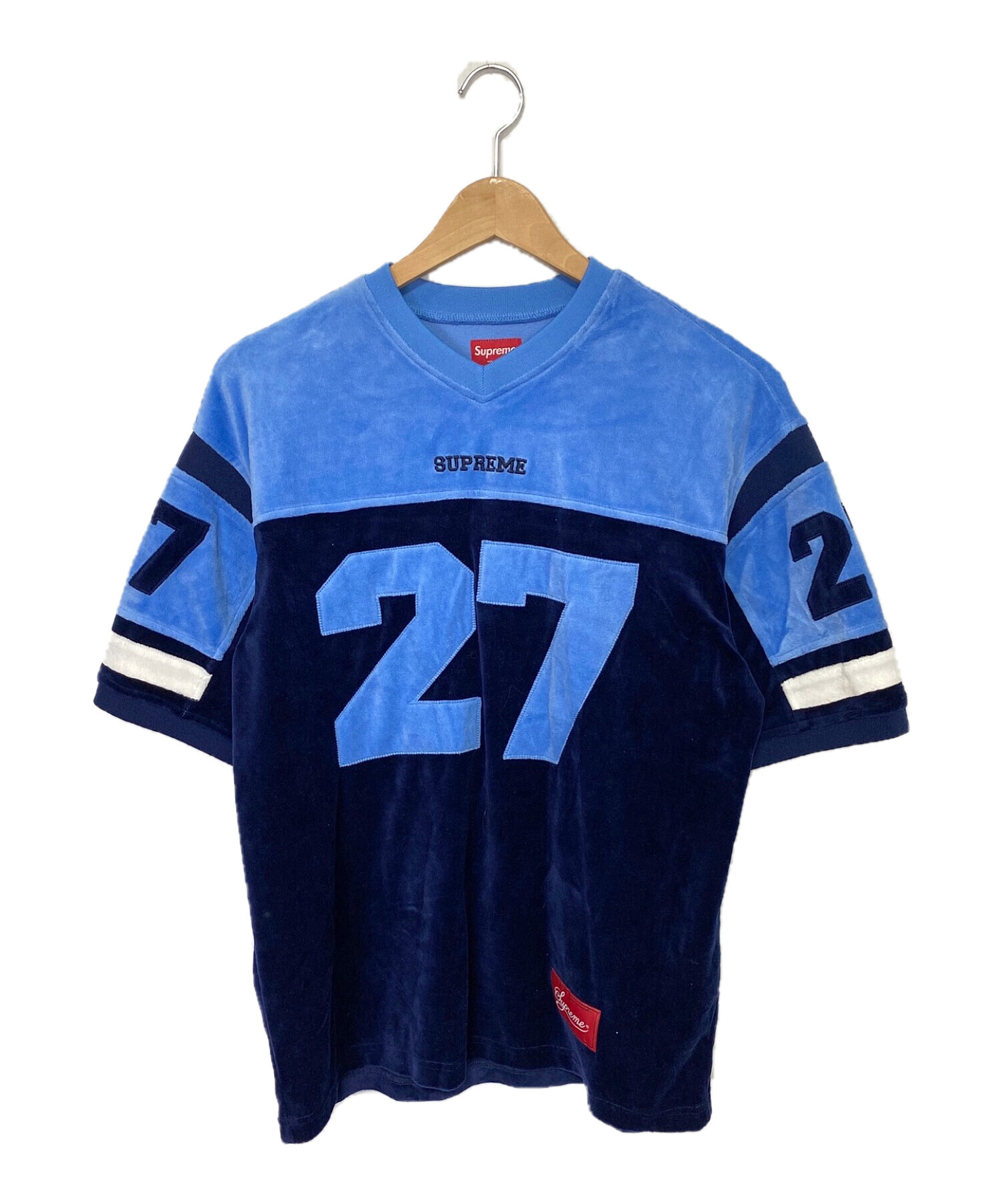 SUPREME (シュプリーム) Velour Football Jersey ブルー×ネイビー サイズ:M
