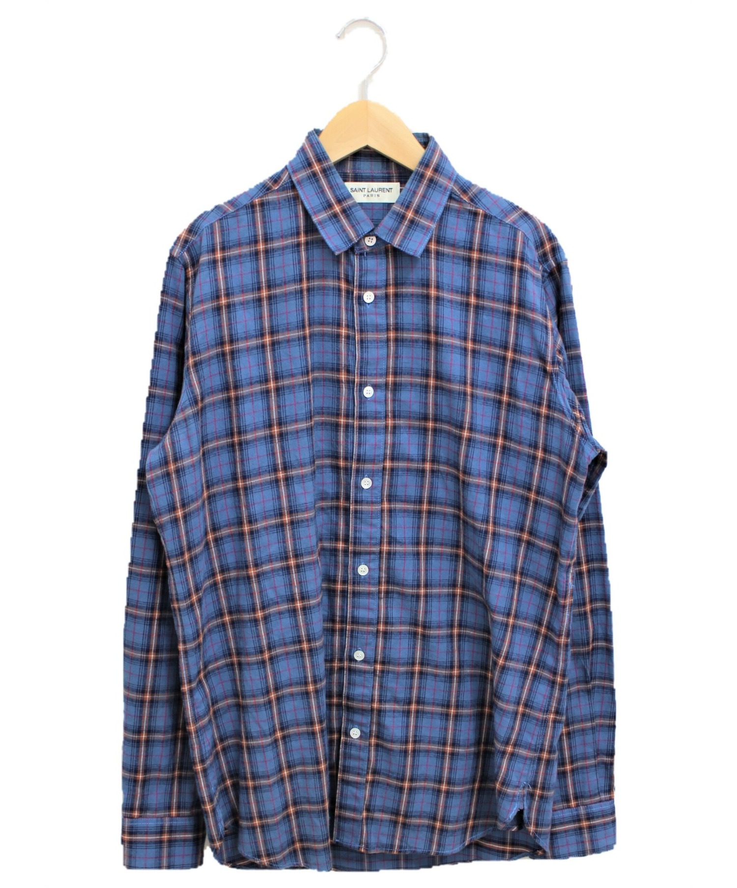 Saint Laurent Paris サンローラン ブルーチェックシャツ