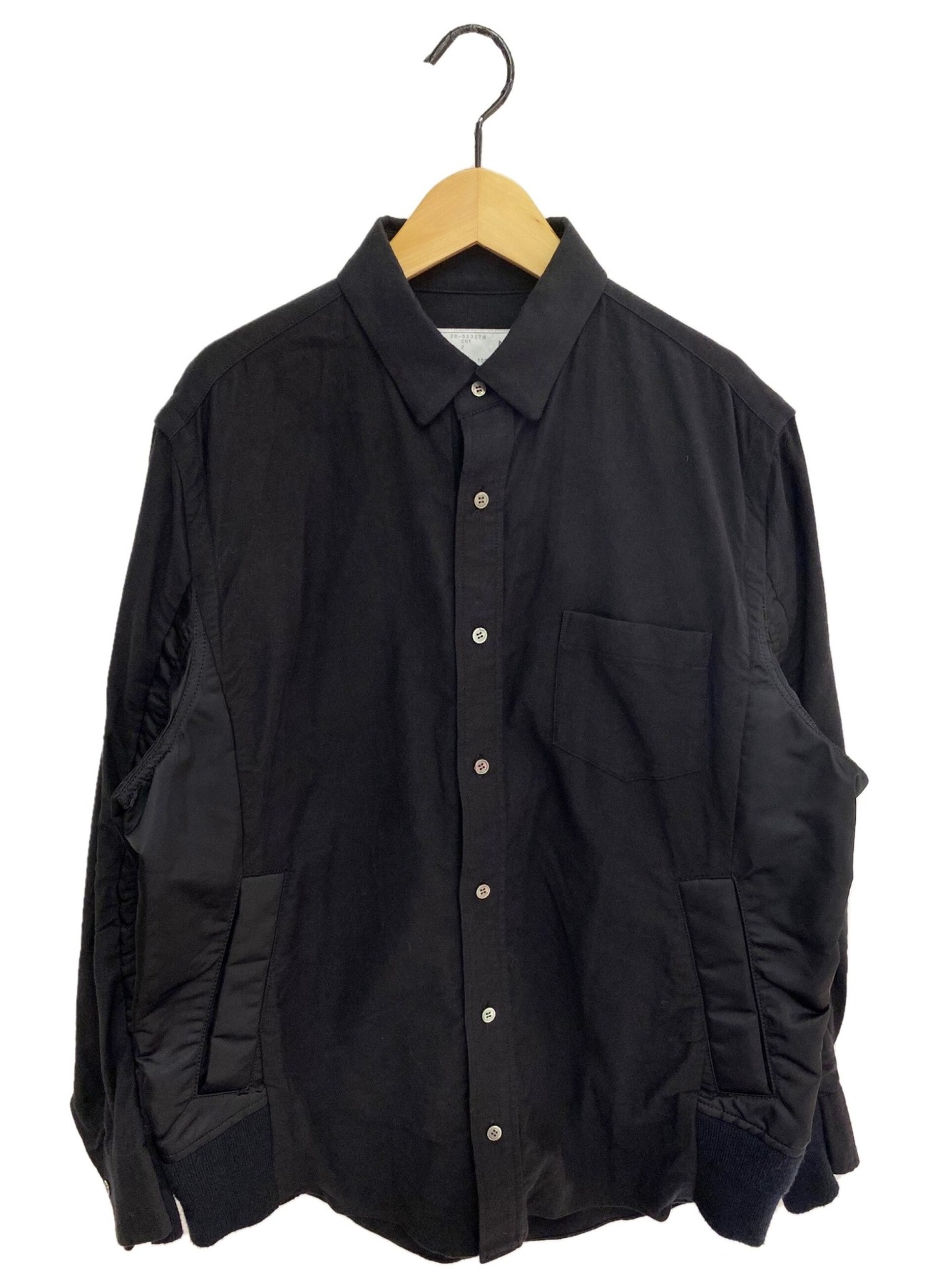 sacai (サカイ) Nylon Twill x Cotton Shirt ブラック サイズ:2