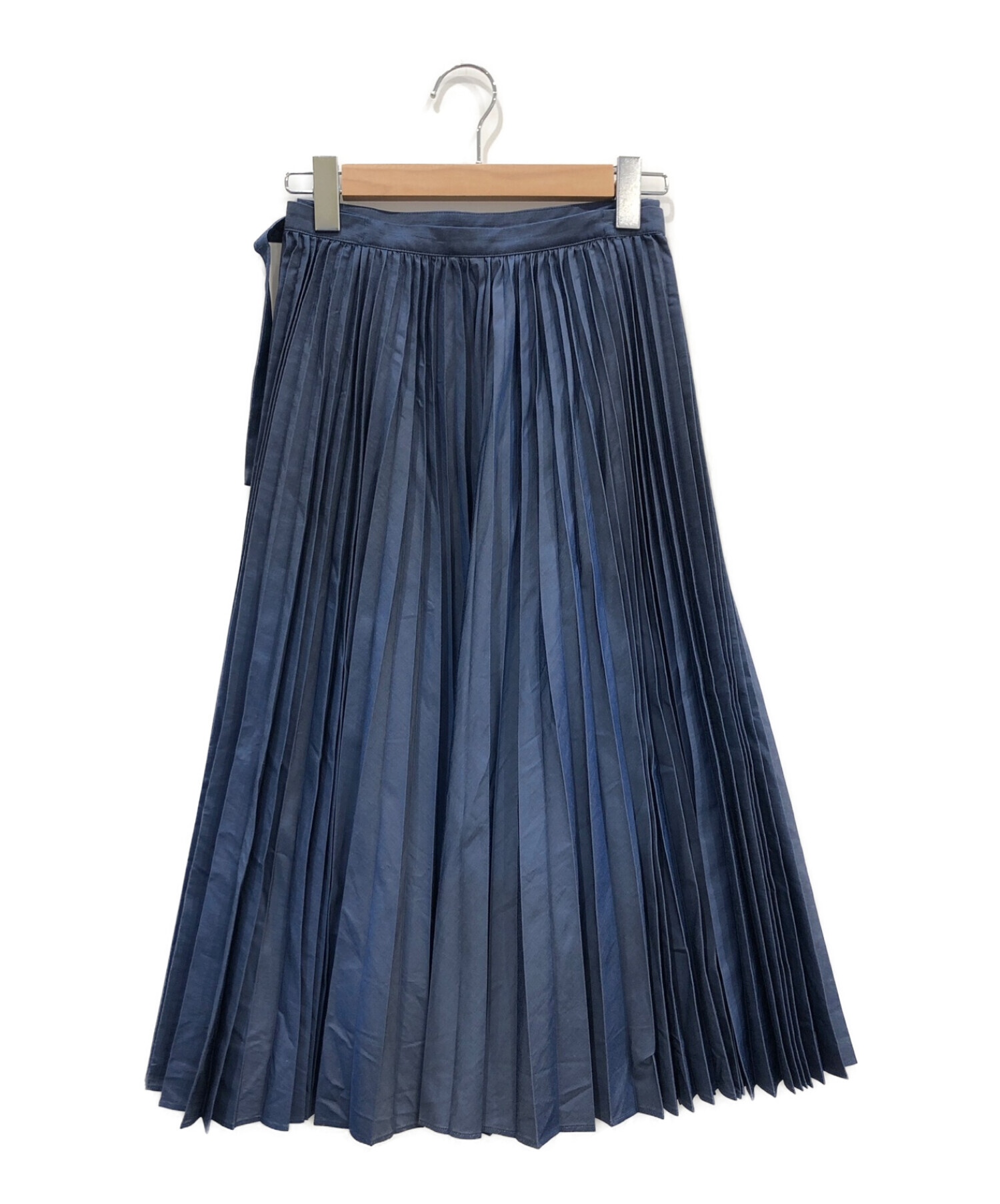 LE CIEL BLEU (ルシェルブルー) ラッププリーツスカート インディゴ サイズ:34 未使用品