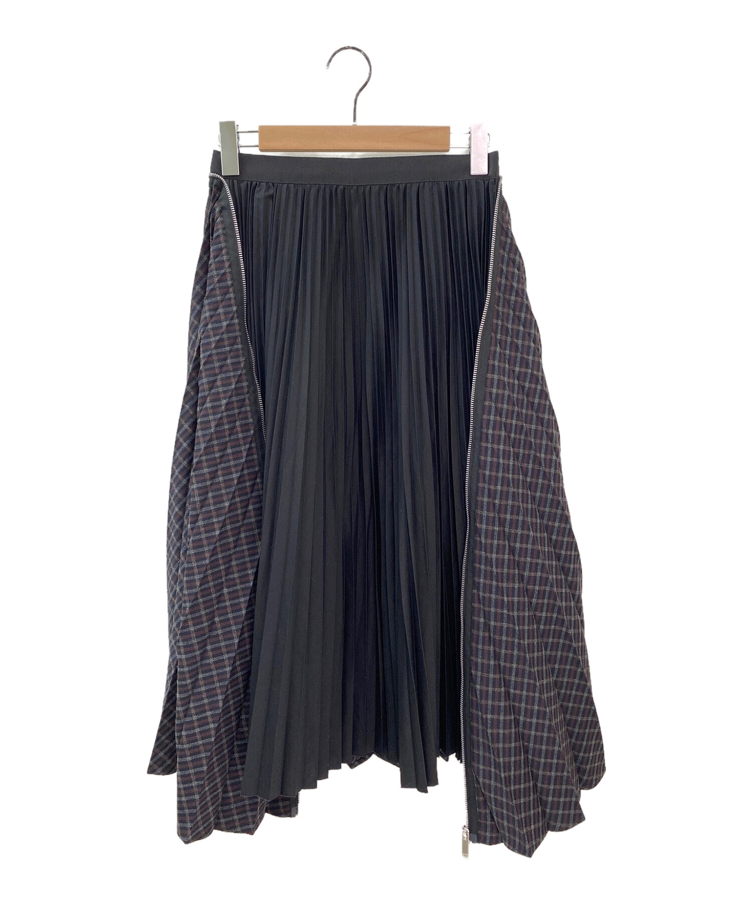 sacai (サカイ) ジップディテールプリーツスカート サイズ:2