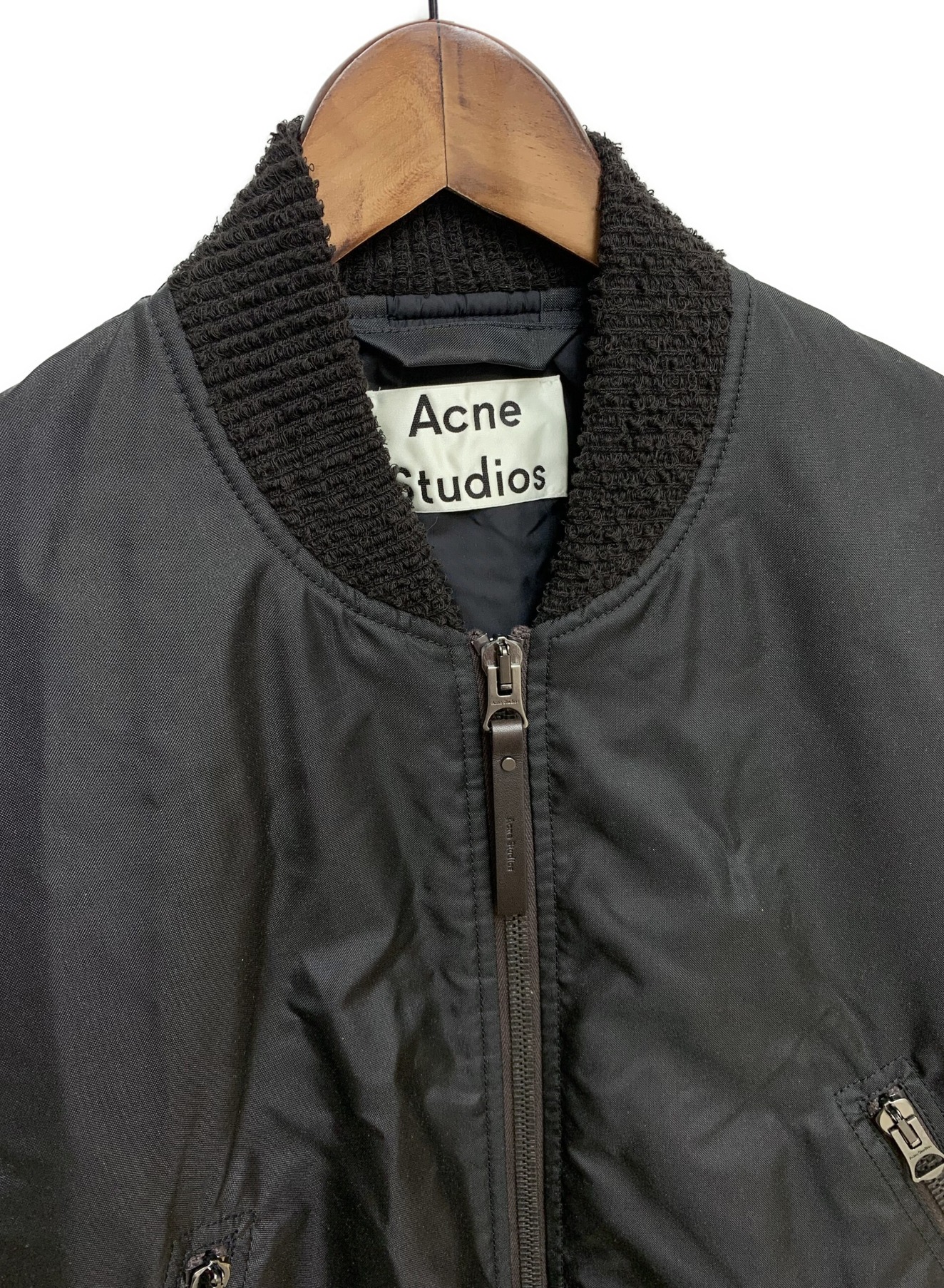 Acne studios (アクネストゥディオズ) NYLON BOMBER JACKET ブラック サイズ:46