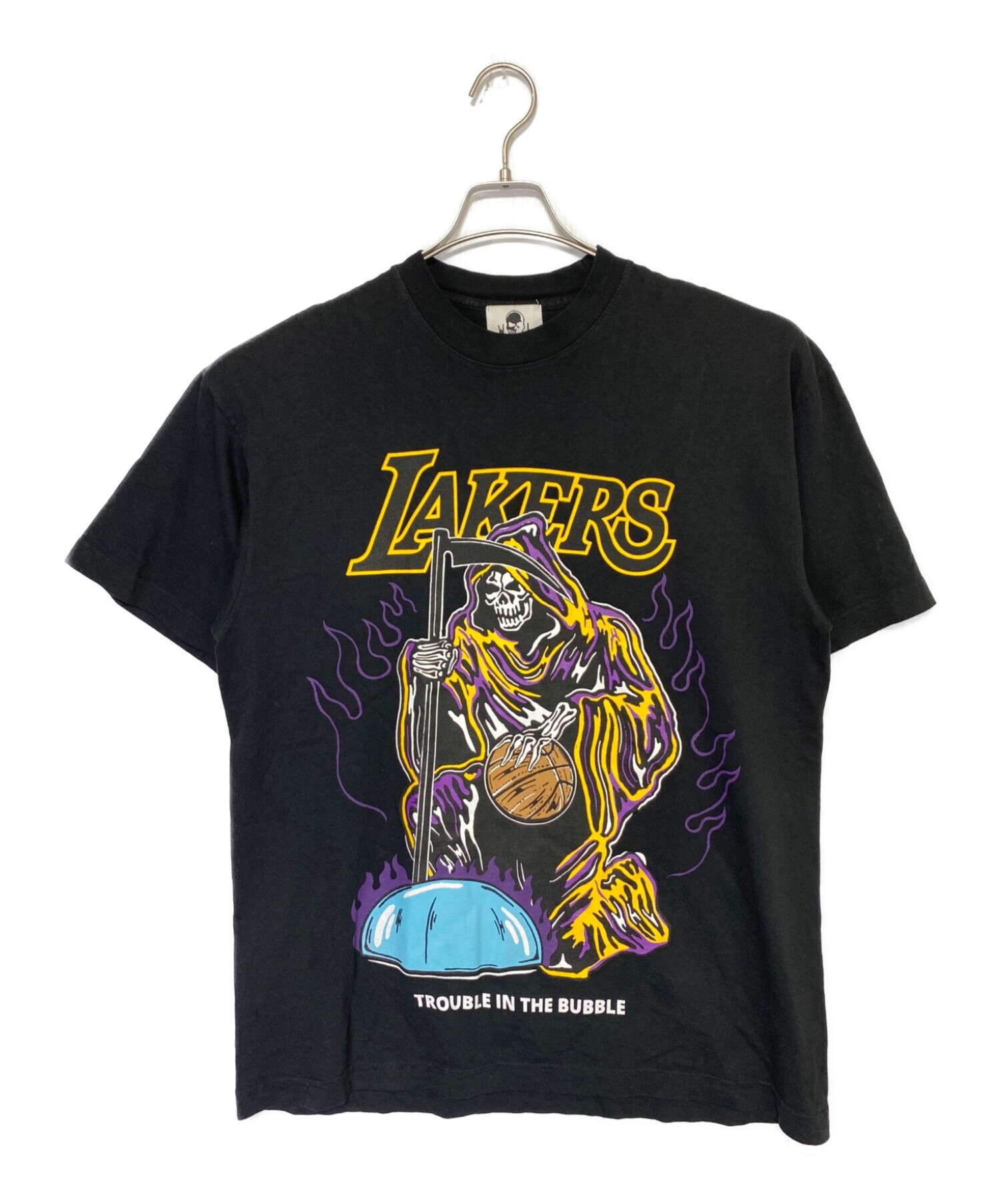 Warren Lotas (ウォーレンロータス) Lakers Bubble T-Shirt L ブラック×イエロー サイズ:Ｌ