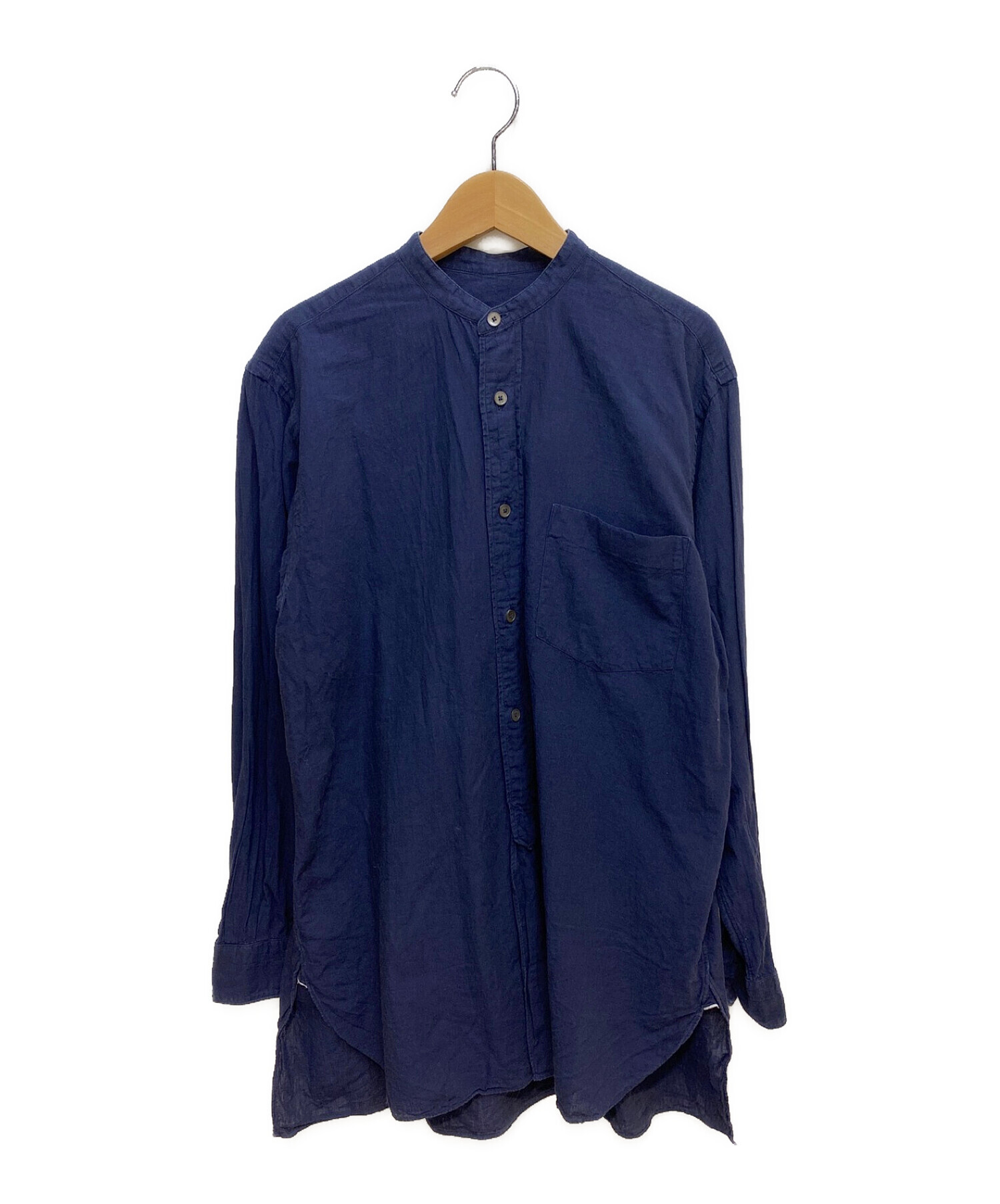 COMOLI (コモリ) ベタシャンバンドカラーシャツ ネイビー サイズ:1