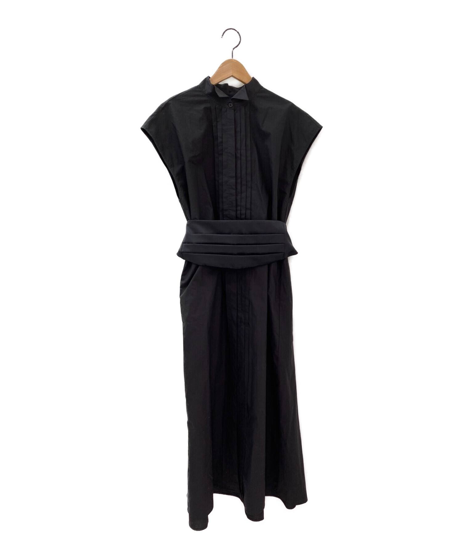 MM6 Maison Margiela (エムエムシックス メゾンマルジェラ) ベルト付シャツドレス ブラック サイズ:38