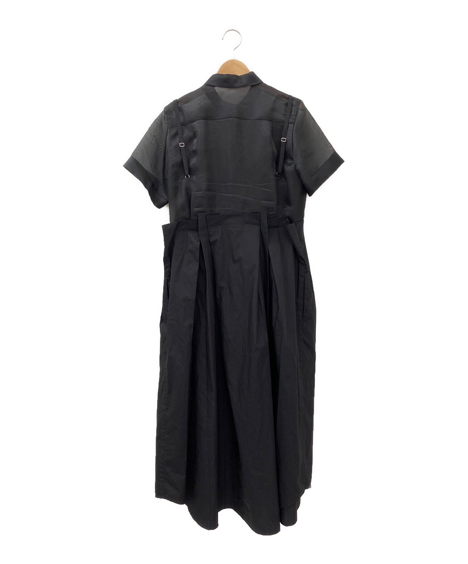 sacai (サカイ) ドッキングシャツワンピース ブラック サイズ:2