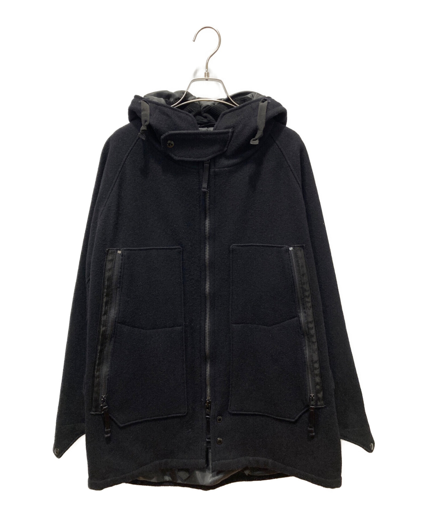 Schott×Engineered Garments (ショット×エンジニアド ガーメンツ) 701EG MELTON UTILITY HOODED  COAT ブラック サイズ:S