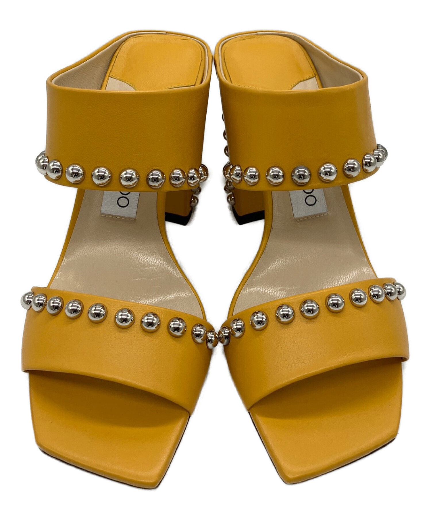 JIMMY CHOO イエロー スタッズサンダル