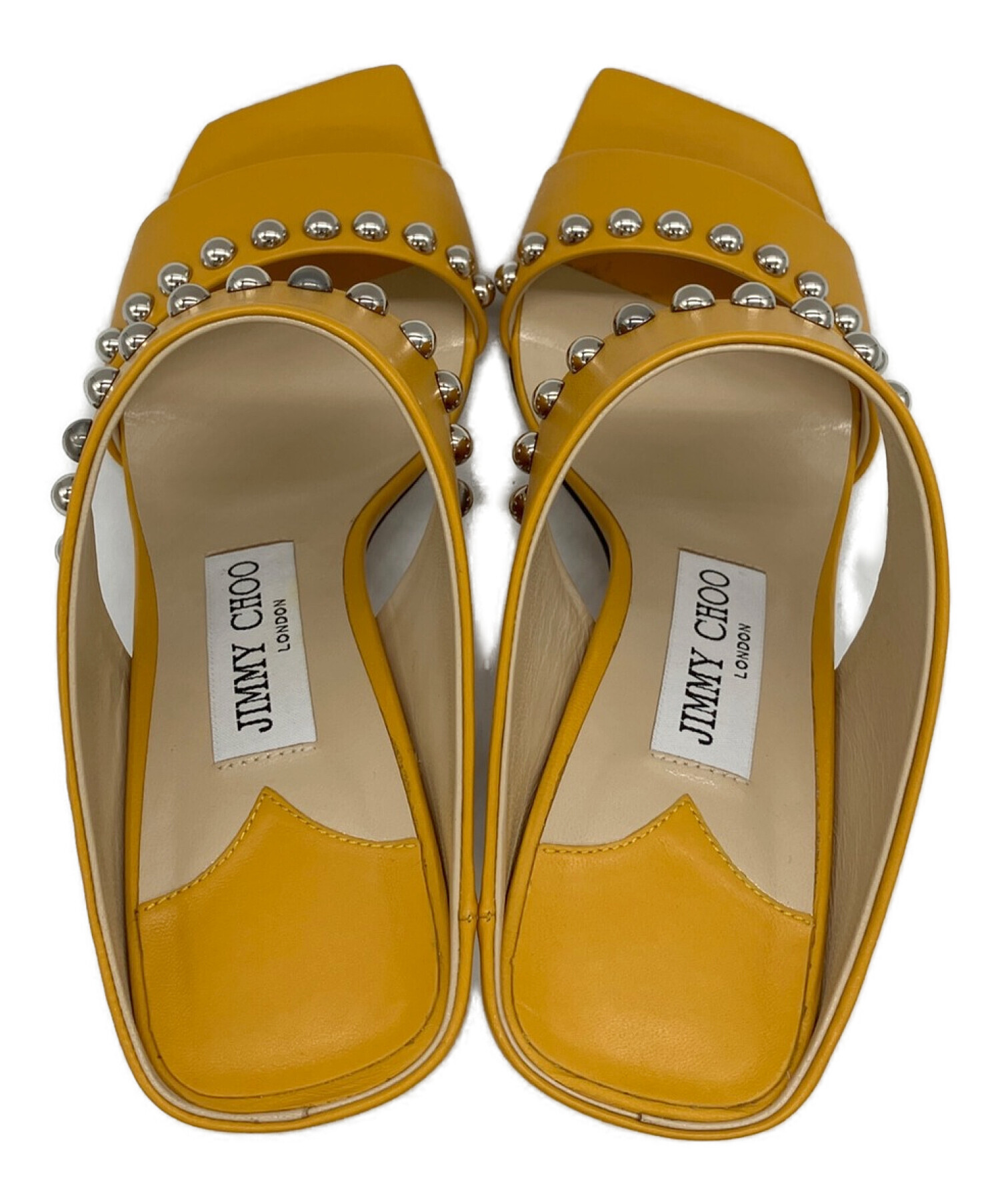 JIMMY CHOO イエロー スタッズサンダル