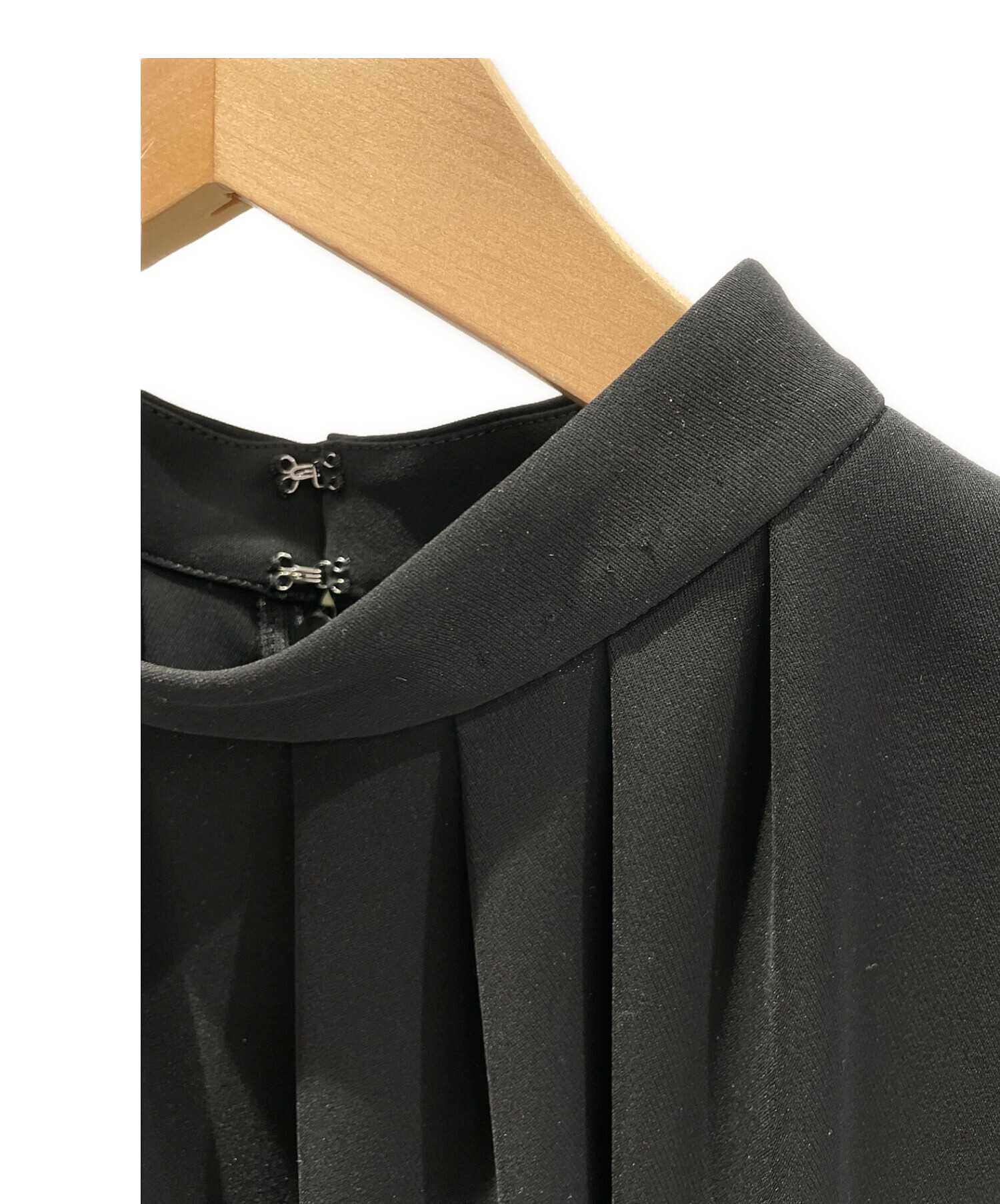 ENFOLD (エンフォルド) PEツイルストレッチフレンチタックドレス ブラック サイズ:36