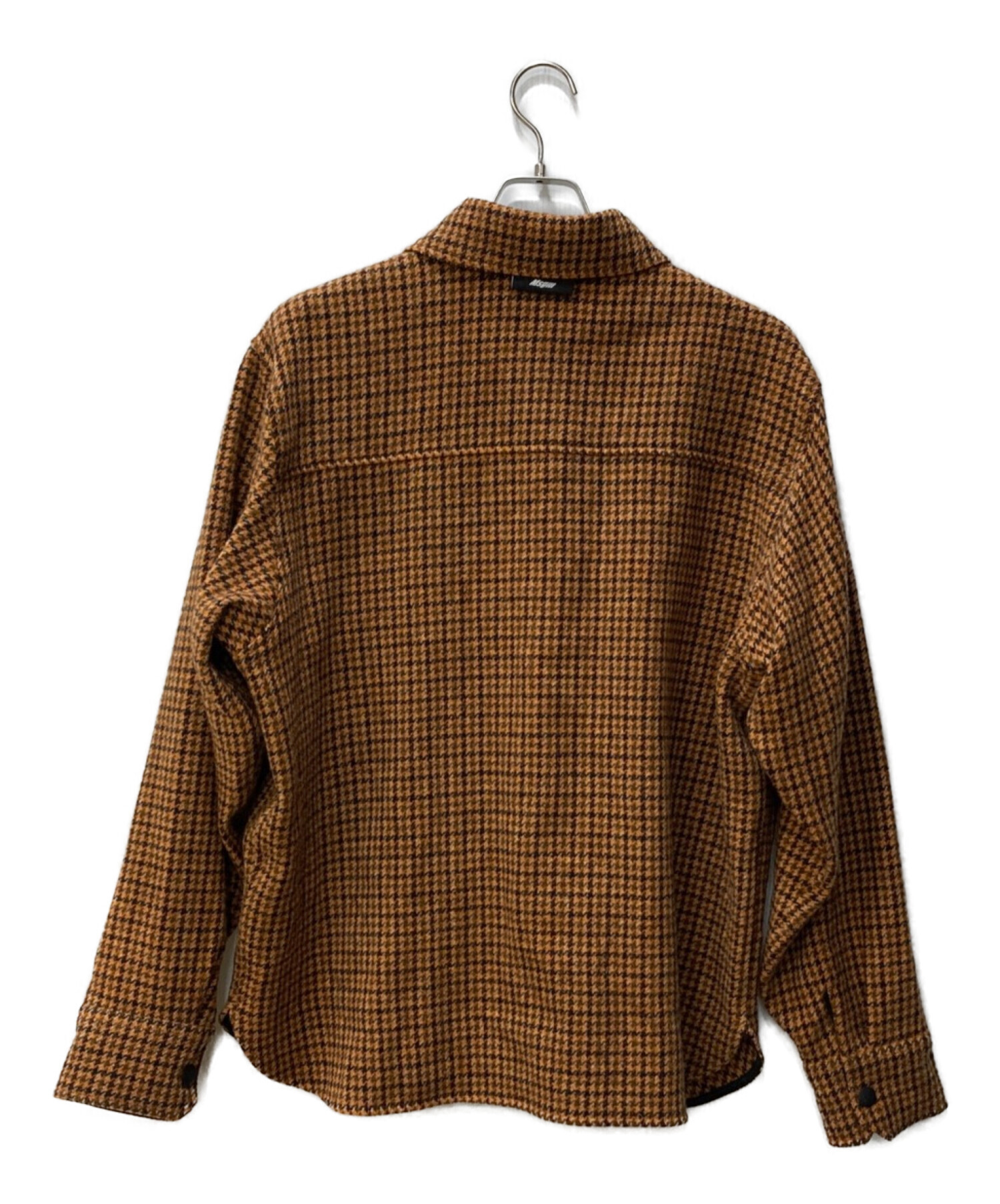MSGM (エムエスジーエム) ツイードシャツジャケット オレンジ/ブラウン サイズ:40