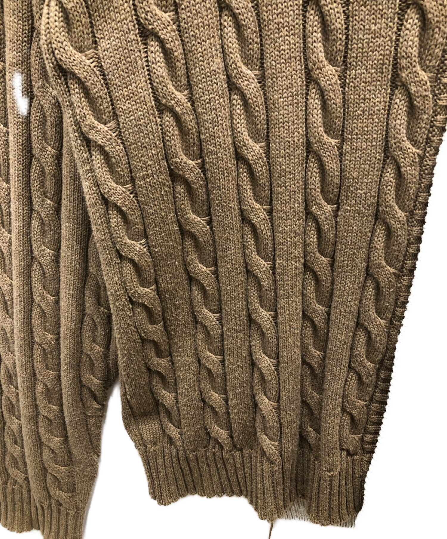 STUDIO SEVEN (スタジオ セブン) Docking Knit Pastel Color Cardigan ブラウン×アイボリー サイズ:L