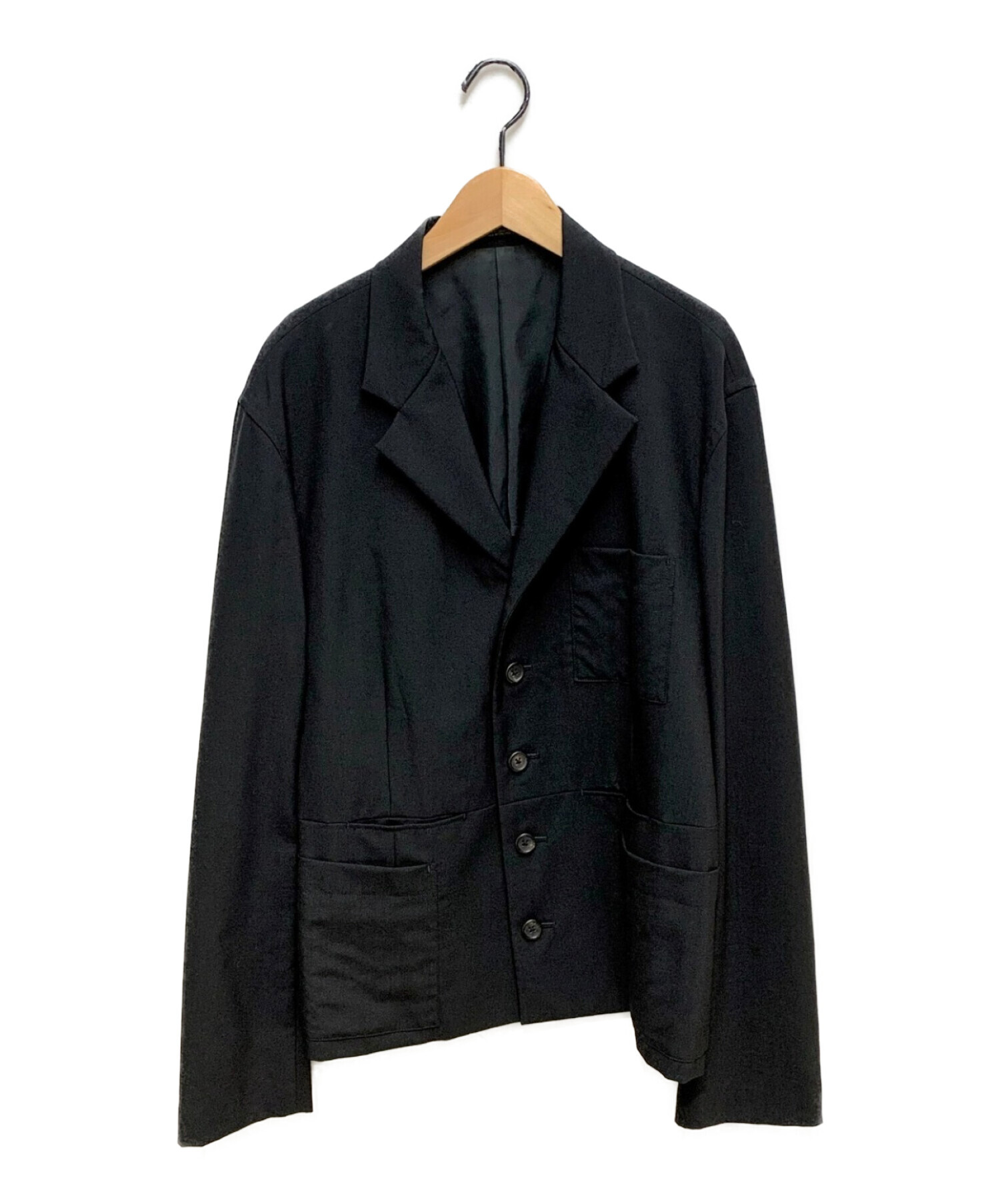Yohji Yamamoto pour homme (ヨウジヤマモトプールオム) 93SS ポケットデザインロングジャケット ブラック サイズ:M