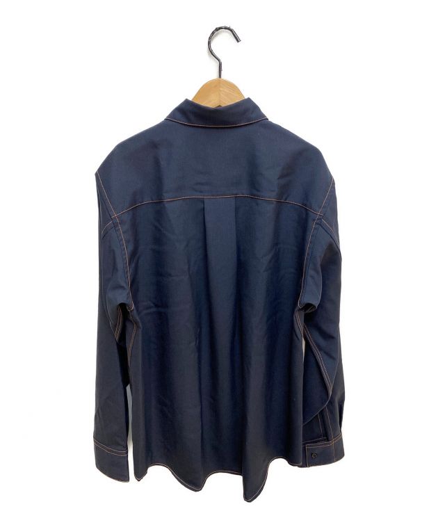 中古・古着通販】MARNI (マルニ) コントラストステッチシャツ ネイビー 