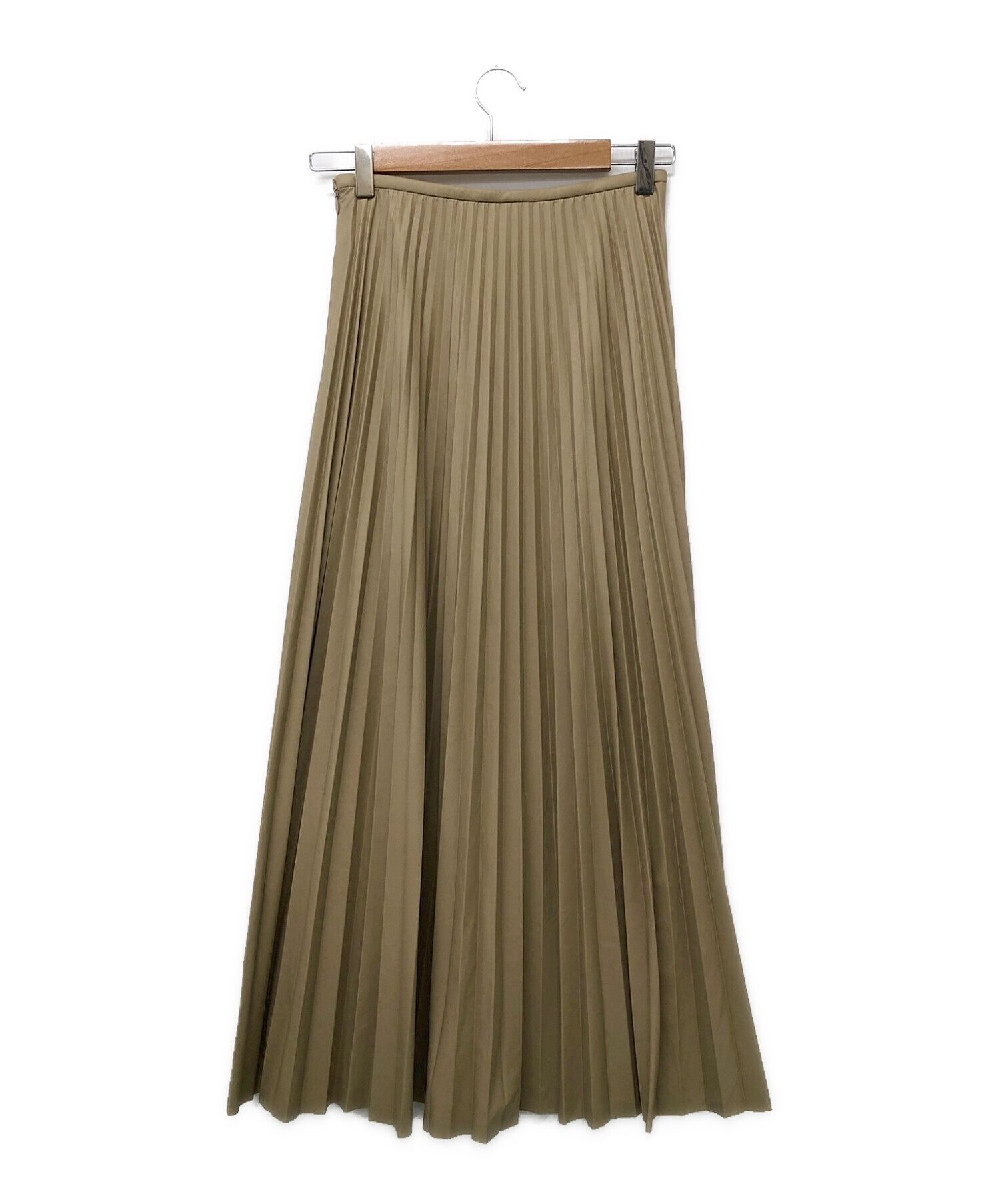 Mila Owen (ミラオーウェン) フェイクレザープリーツスカート ベージュ サイズ:1 未使用品