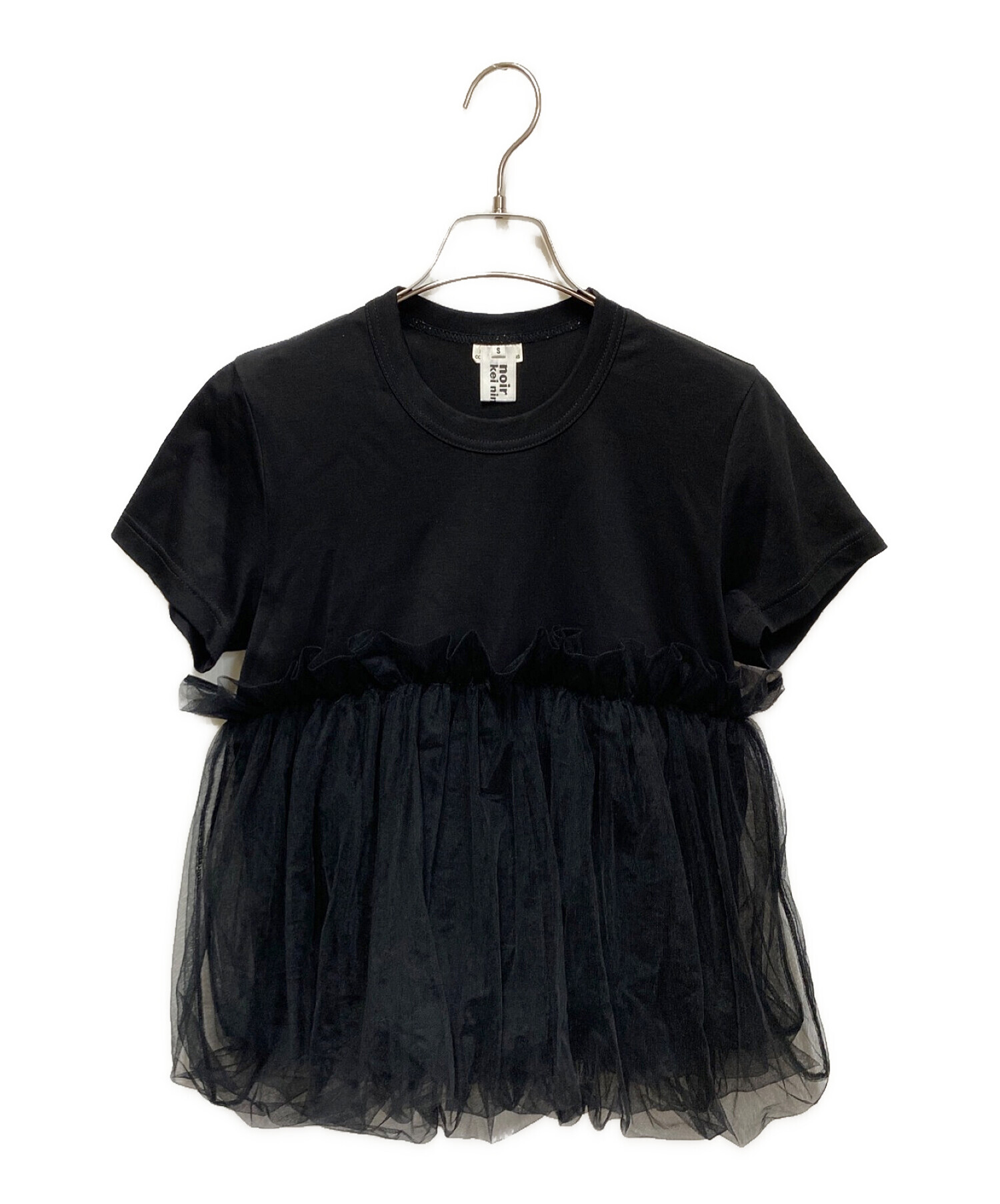 noir kei ninomiya (ノワール ケイ ニノミヤ) チュール切替Tシャツ ブラック サイズ:S
