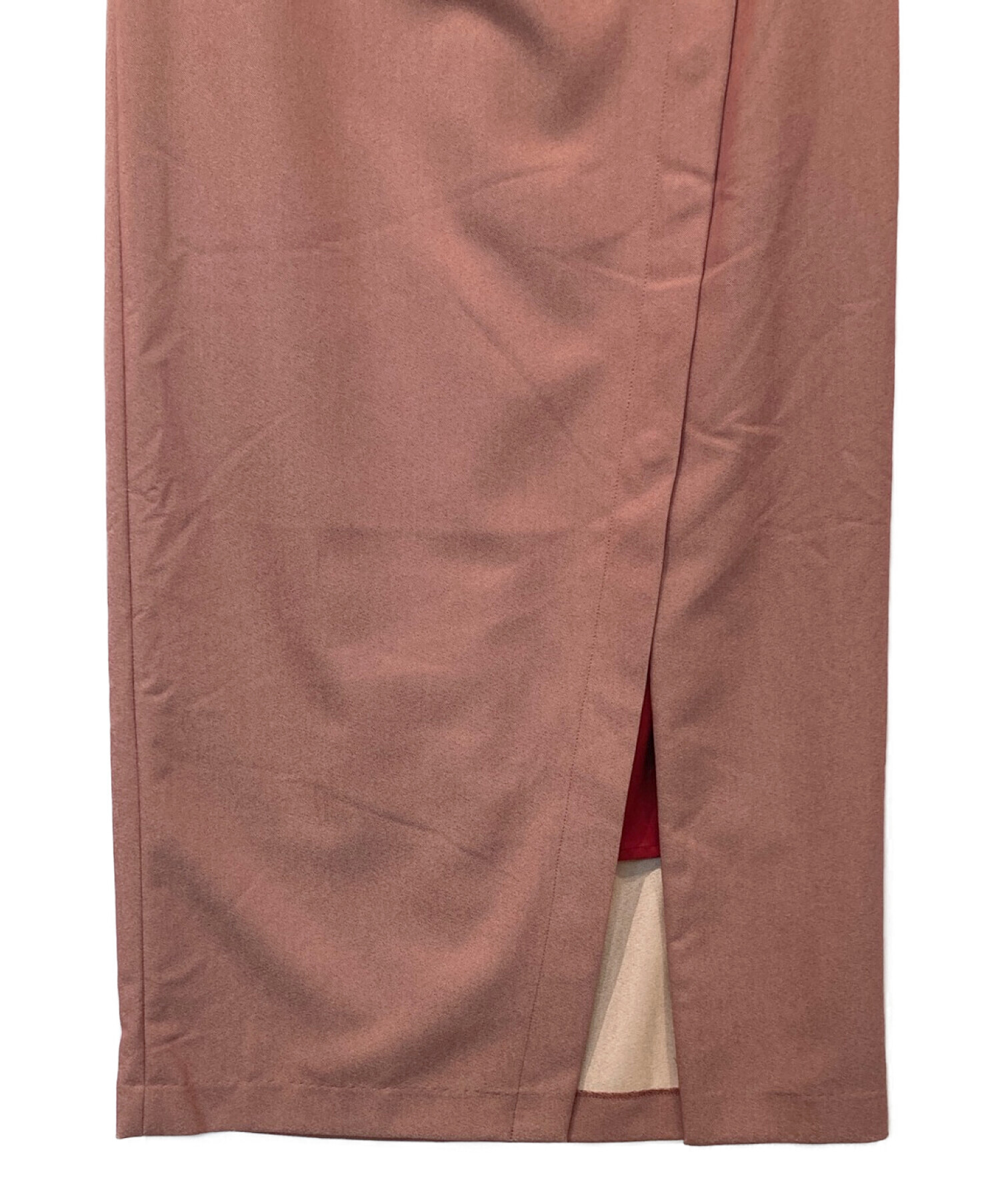 中古・古着通販】CLANE (クラネ) SLANT SLIT STRAIGHT SKIRT レッド 