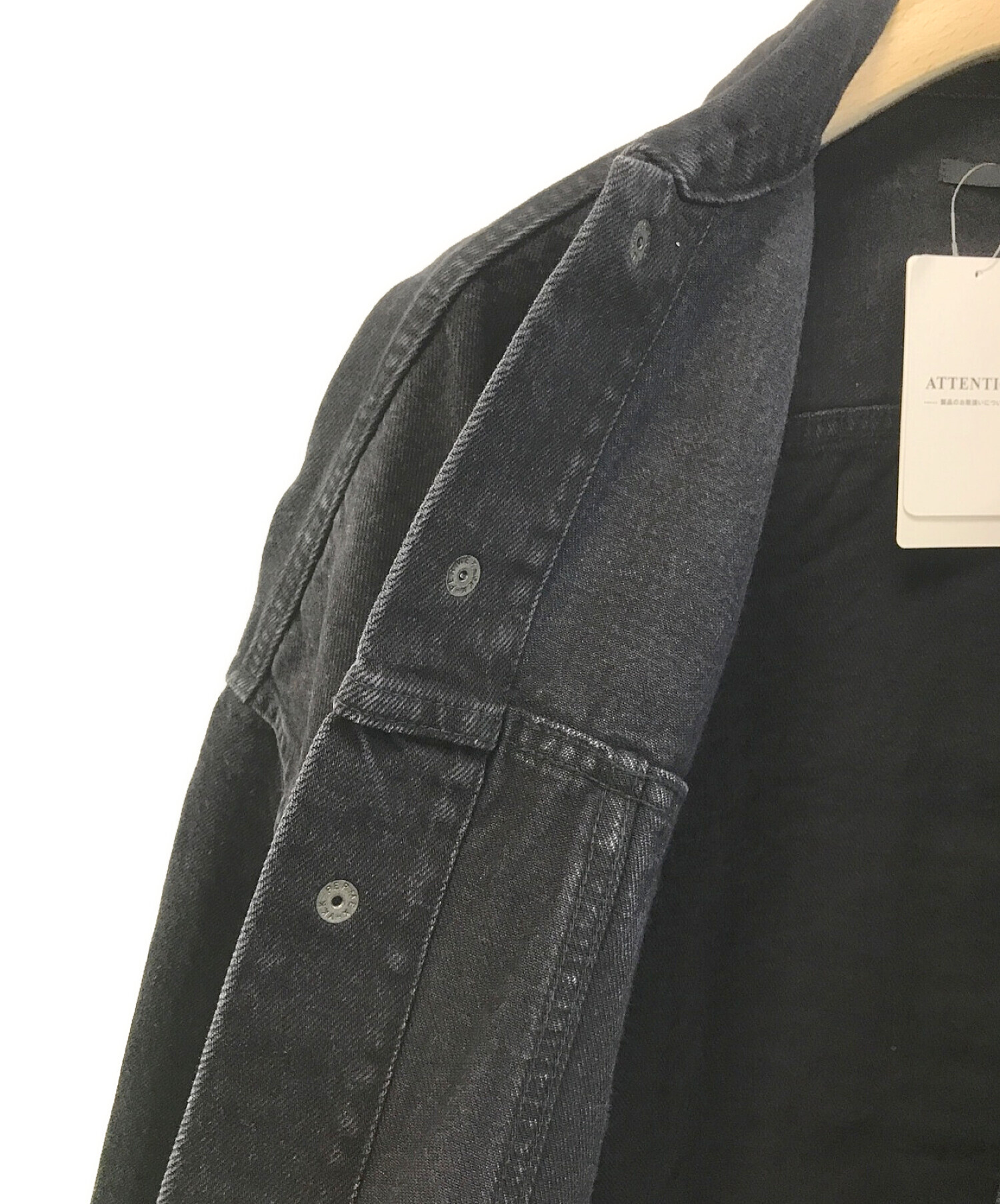 AP STUDIO (エーピーストゥディオ) ブラックオーバーサイズデニムジャケット ブラック サイズ:F 未使用品