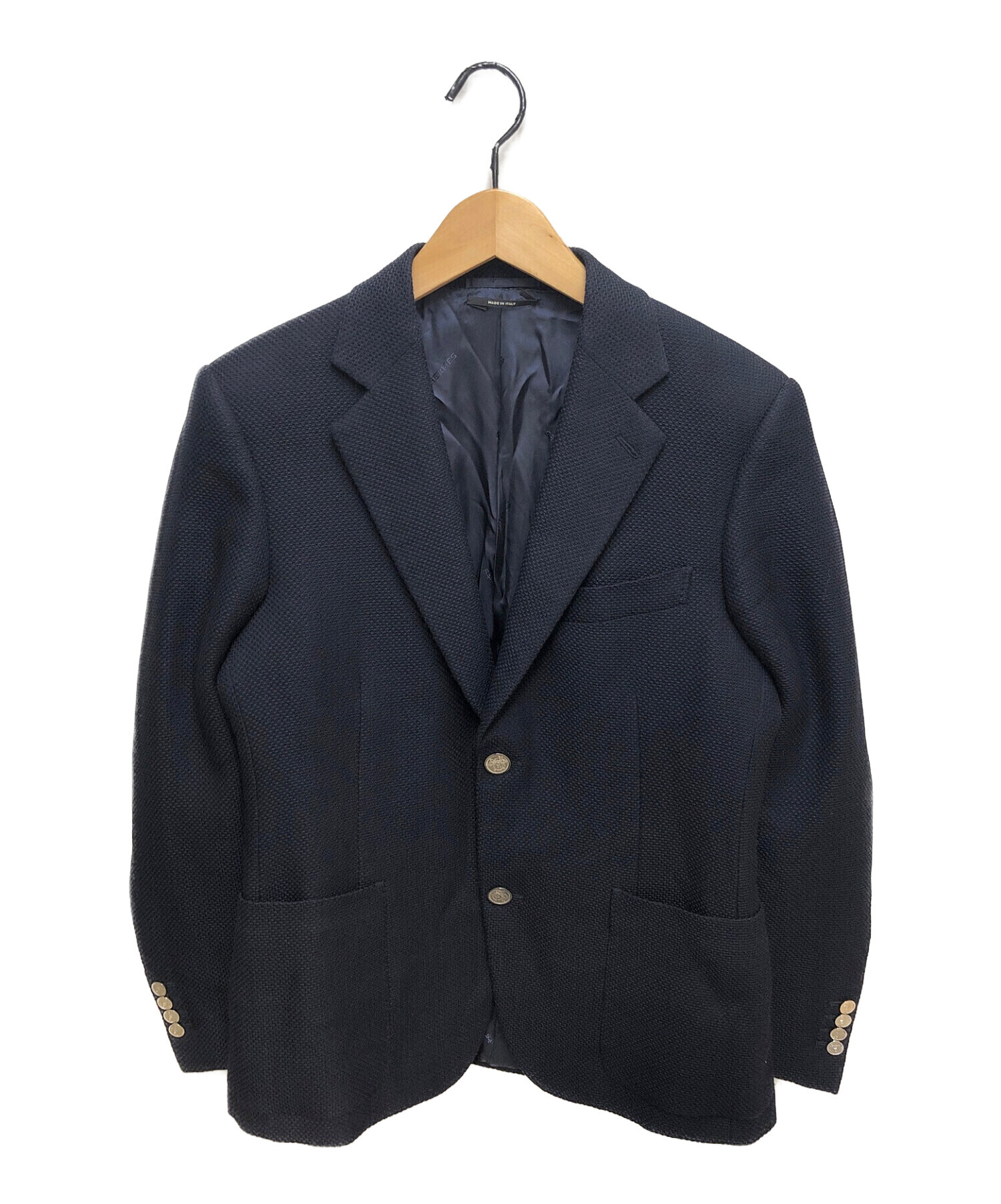 中古・古着通販】HERMES (エルメス) テーラードジャケット ネイビー 