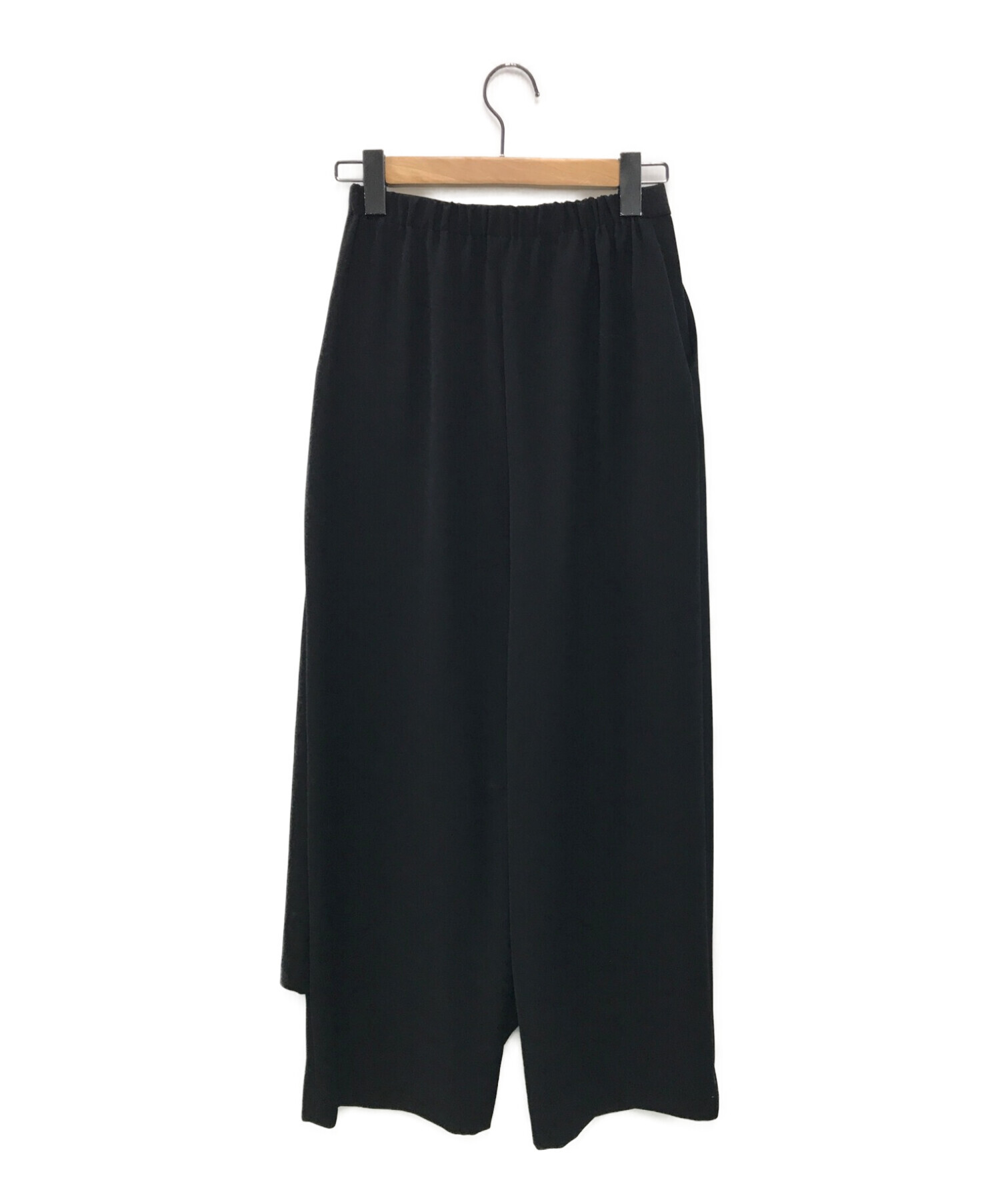 ENFOLD (エンフォルド) ダブルサテンBOXスカートパンツ ブラック サイズ:36