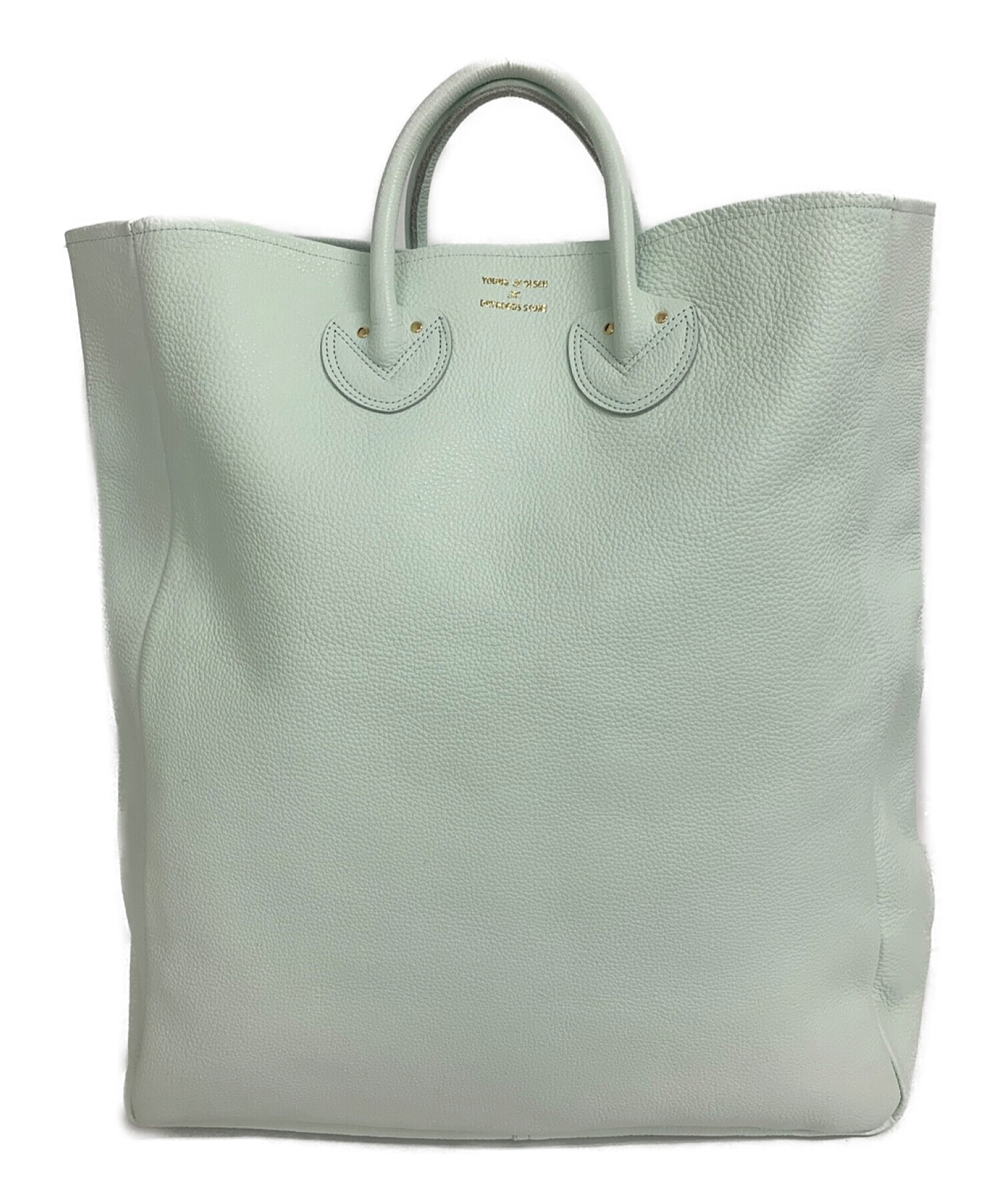 YOUNG & OLSEN The DRYGOODS STORE (ヤングアンドオルセン ザ ドライグッズストア) EMBOSSED LEATHER  TOTE L ミントグリーン サイズ:-