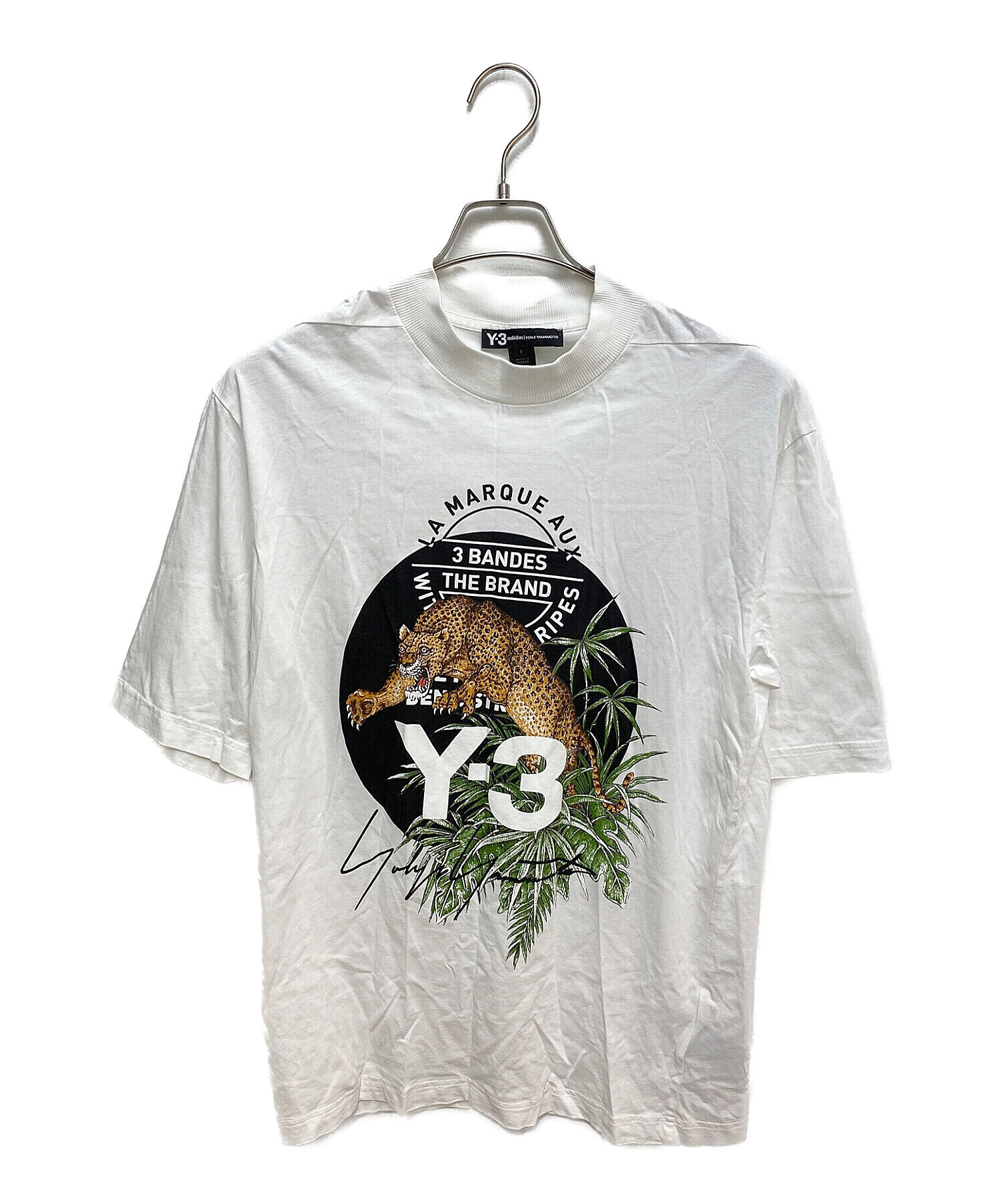Y-3 (ワイスリー) レオパードビッグサイズTシャツ ホワイト サイズ:S