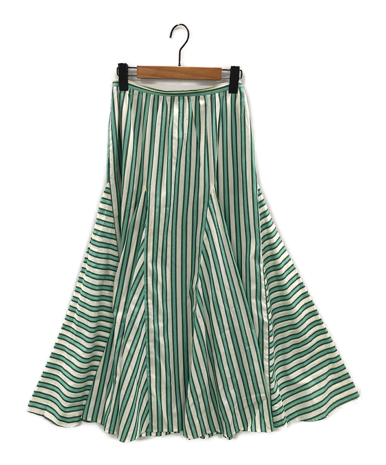 OBLI (オブリ) ストライプスカート グリーン サイズ:M
