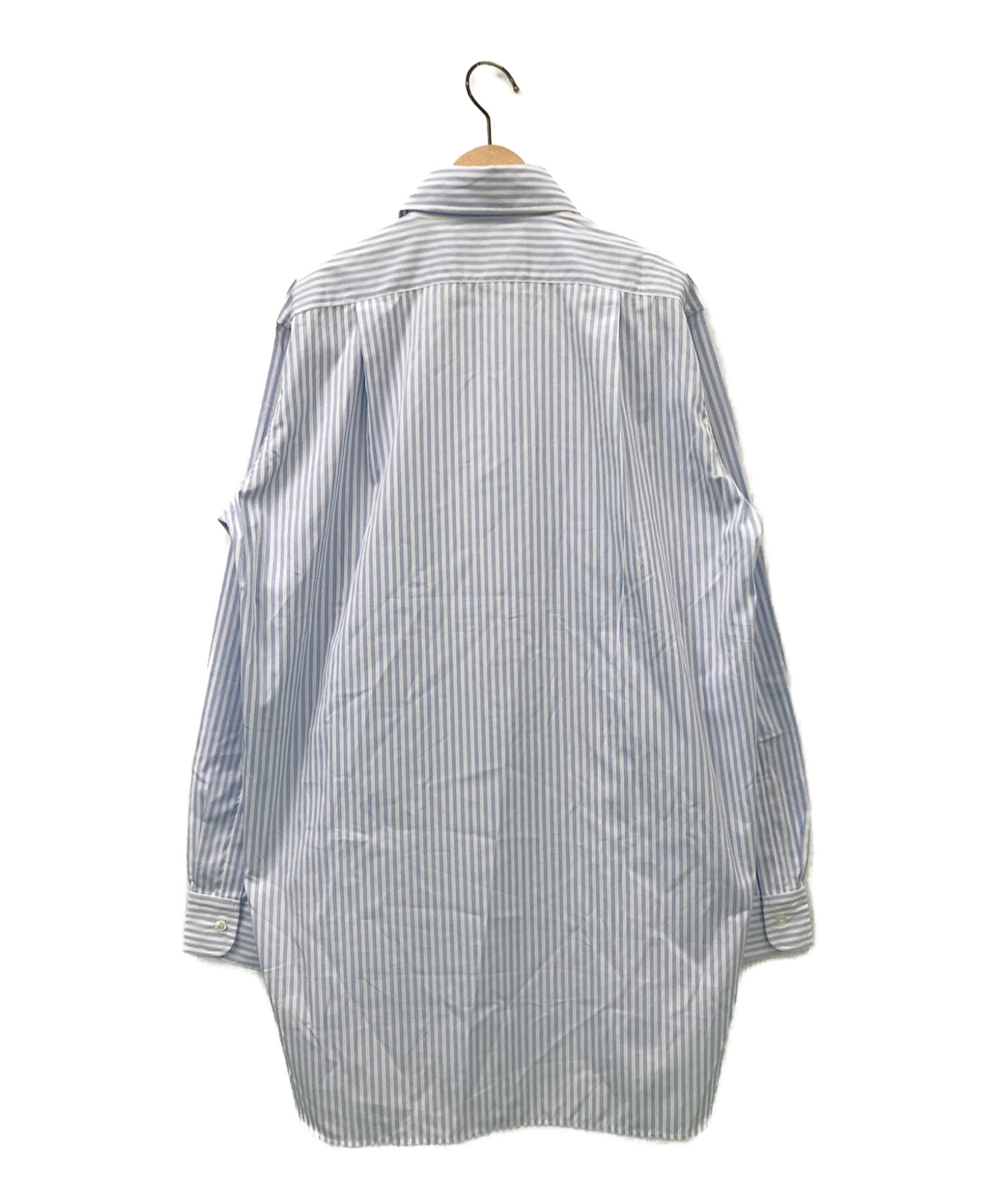 PLAN C (プランシー) ロングシャツ / ストライプシャツ ブルー×ホワイト サイズ:38