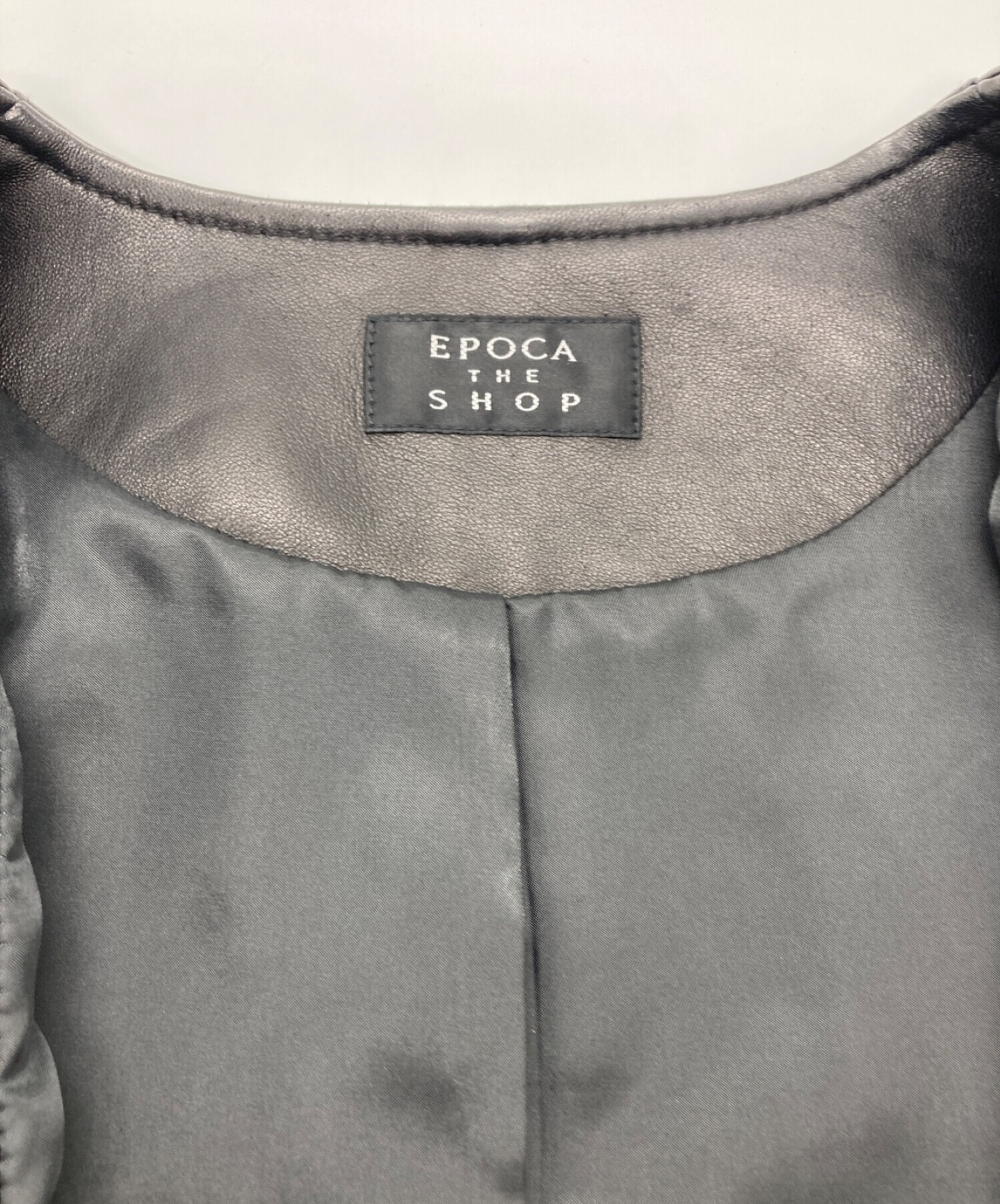 EPOCA THE SHOP (エポカ ザ ショップ) ラムレザーライダースジャケット ブラック サイズ:36