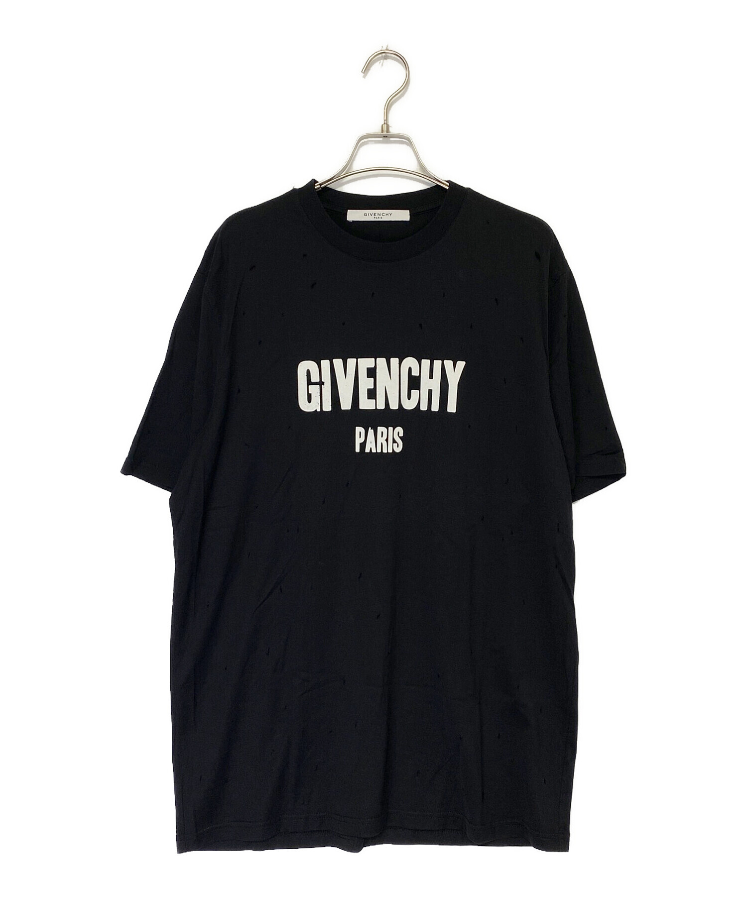 GIVENCHY (ジバンシィ) Destroyed Crewneck T-shirt ブラック サイズ:M