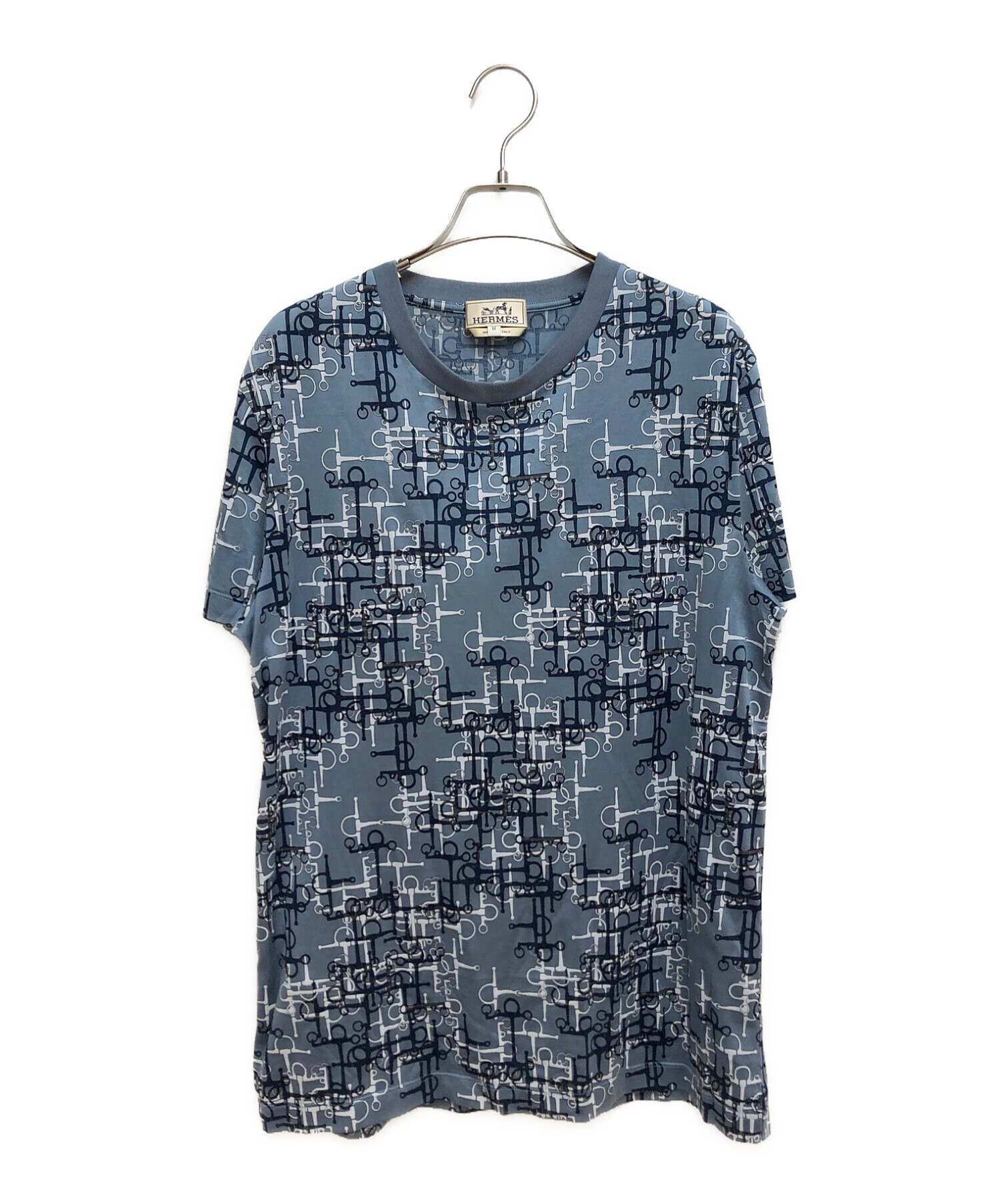 HERMES (エルメス) ホースビットTシャツ ブルー サイズ:M