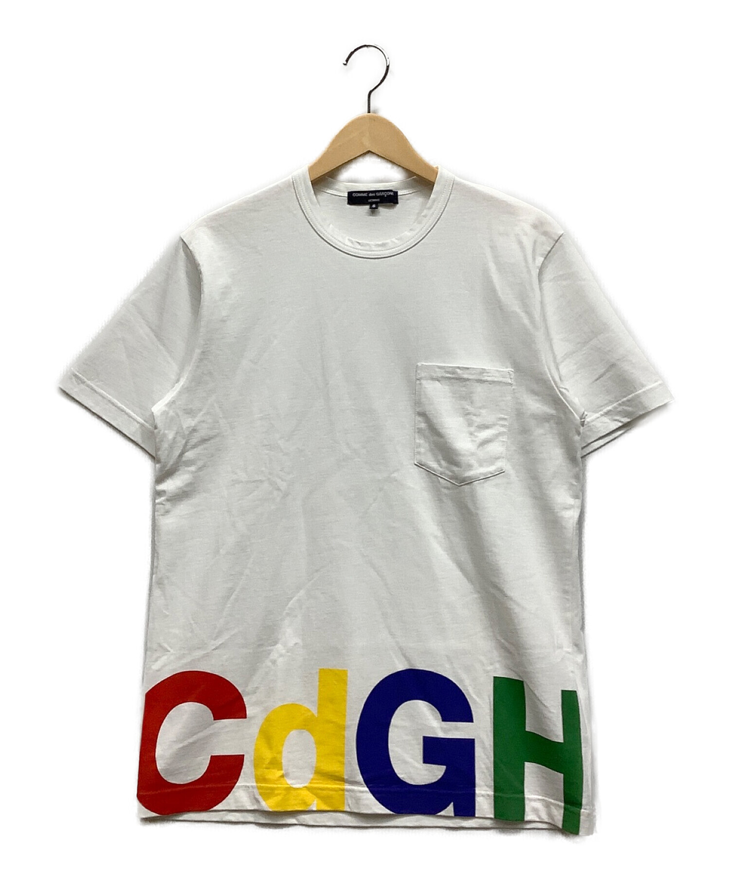 COMME des GARCONS HOMME (コムデギャルソン オム) ロゴポケットTシャツ ホワイト サイズ:S