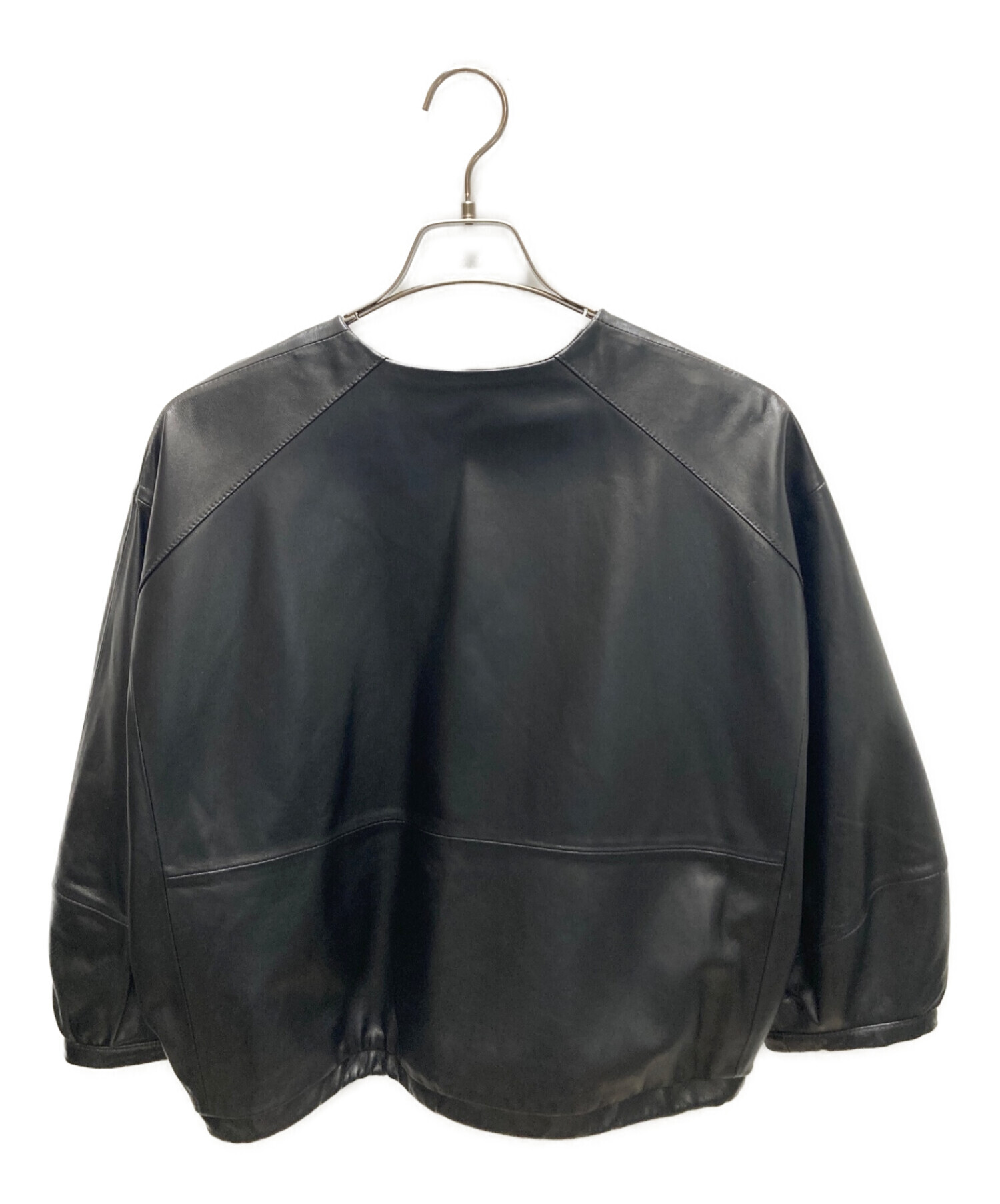 ANAYI (アナイ) レザードルマンスリーブジャケット ブラック サイズ:38