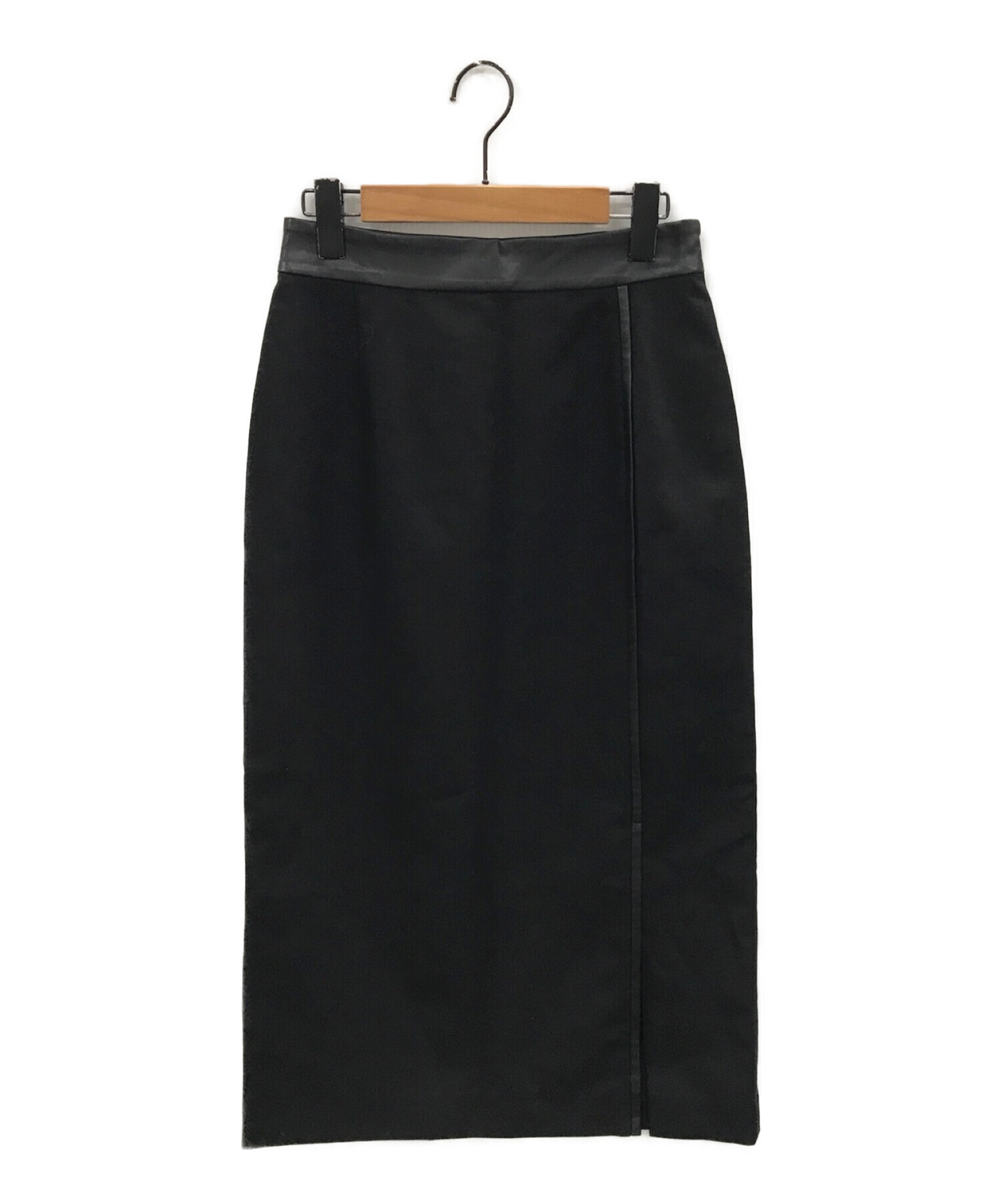 ADORE (アドーア) 麻混オックスパイピングタイトスカート ブラック サイズ:36
