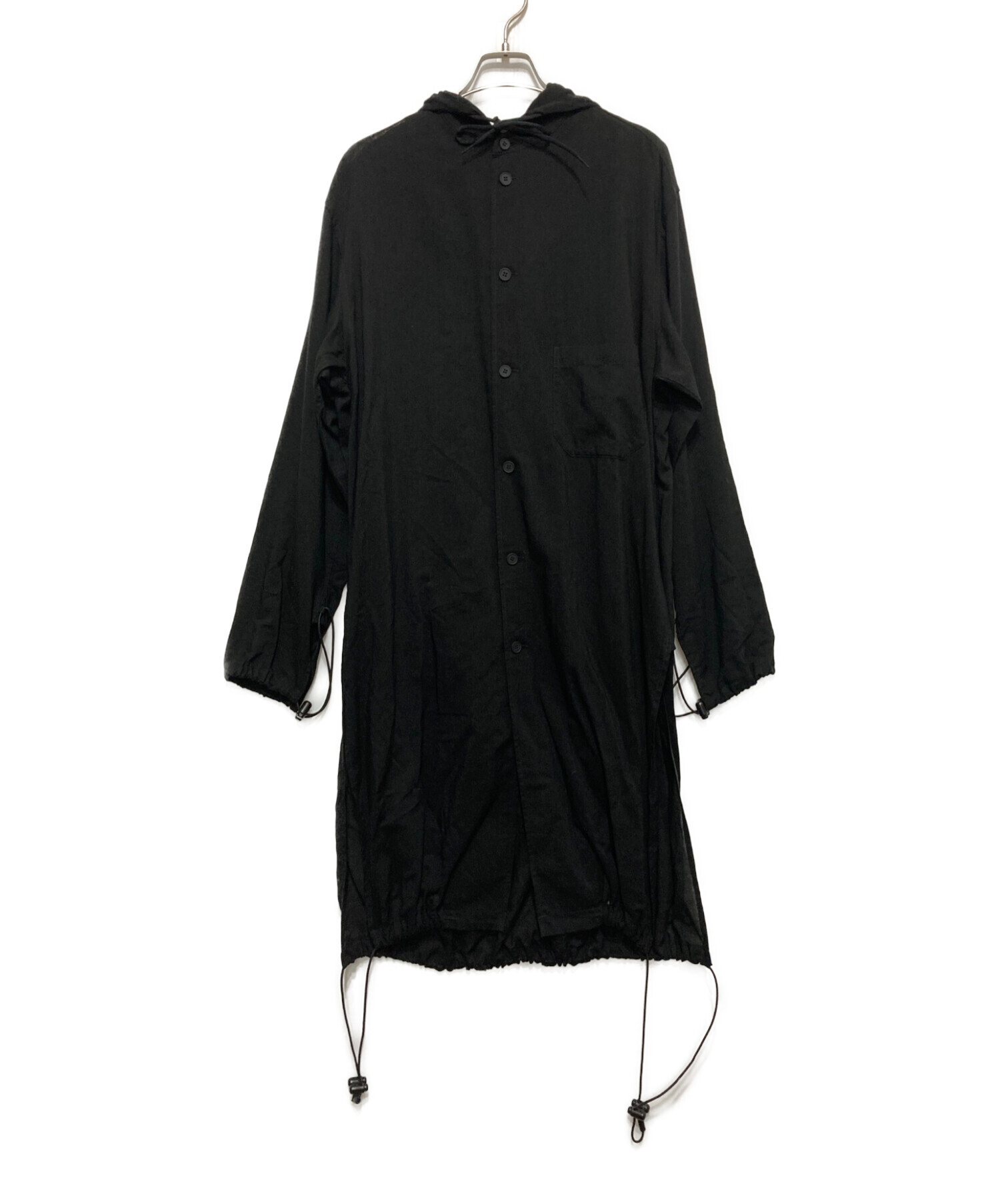 Y-3 (ワイスリー) フーデットロングシャツ ブラック サイズ:XS