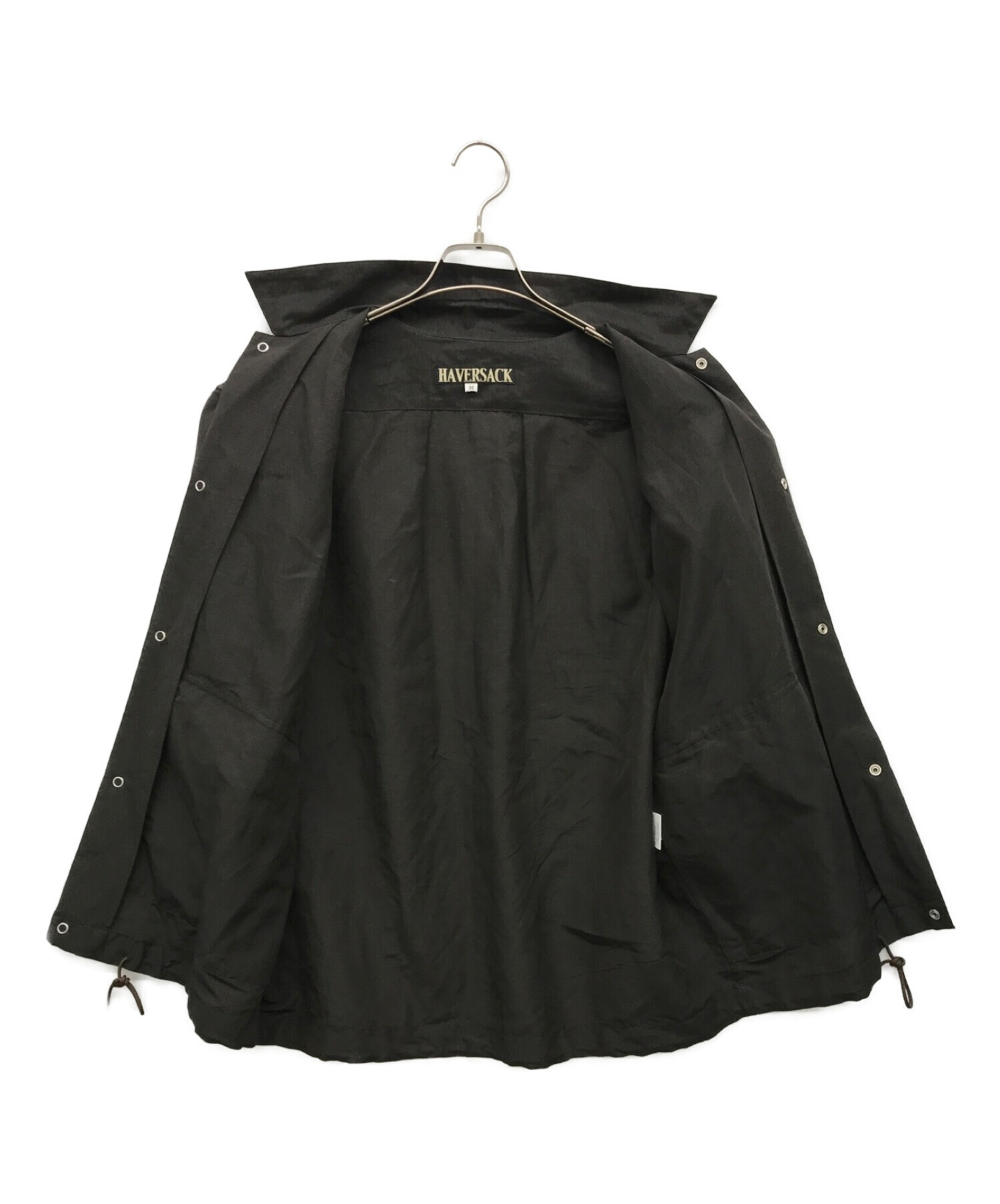 HAVERSACK (ハバーサック) 強撚ポプリン半袖シャツ ブラック サイズ:M