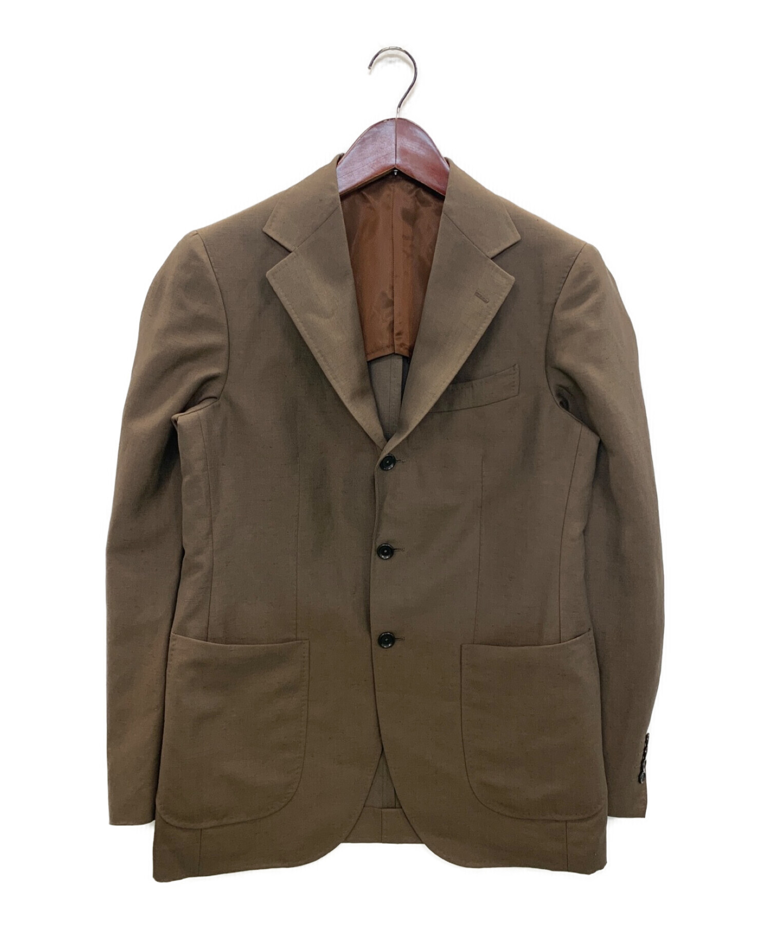 BEAMS F (ビームスエフ) Savile Clifford ウールリネンソリッドスーツ ブラウン サイズ:48/8R