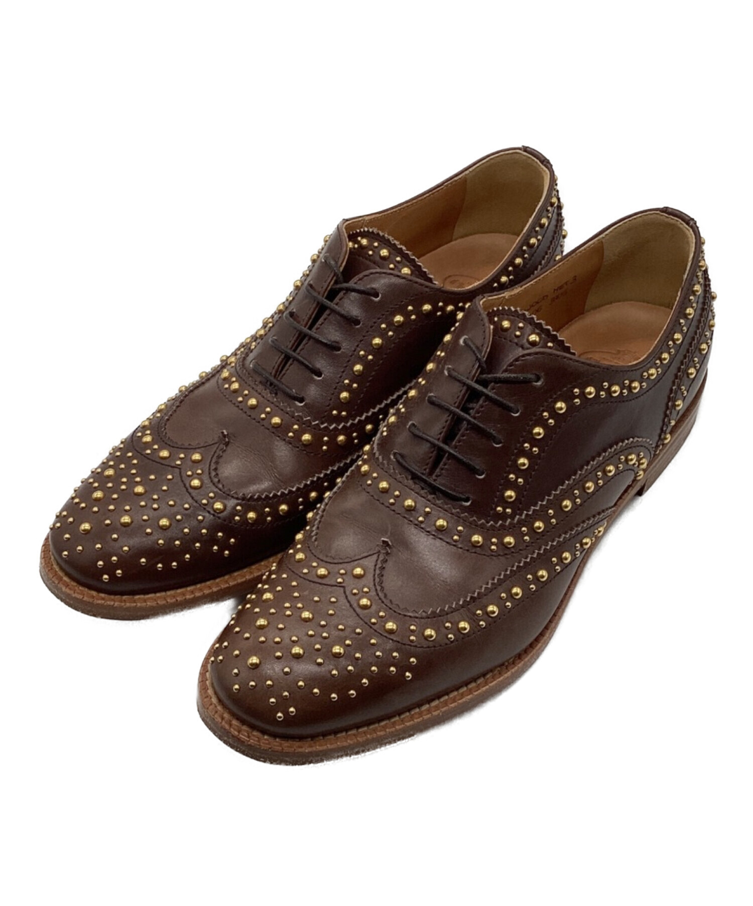 Church'sスタッズ メタリックプレーントゥシューズ Church's チャーチスタッズシューズ