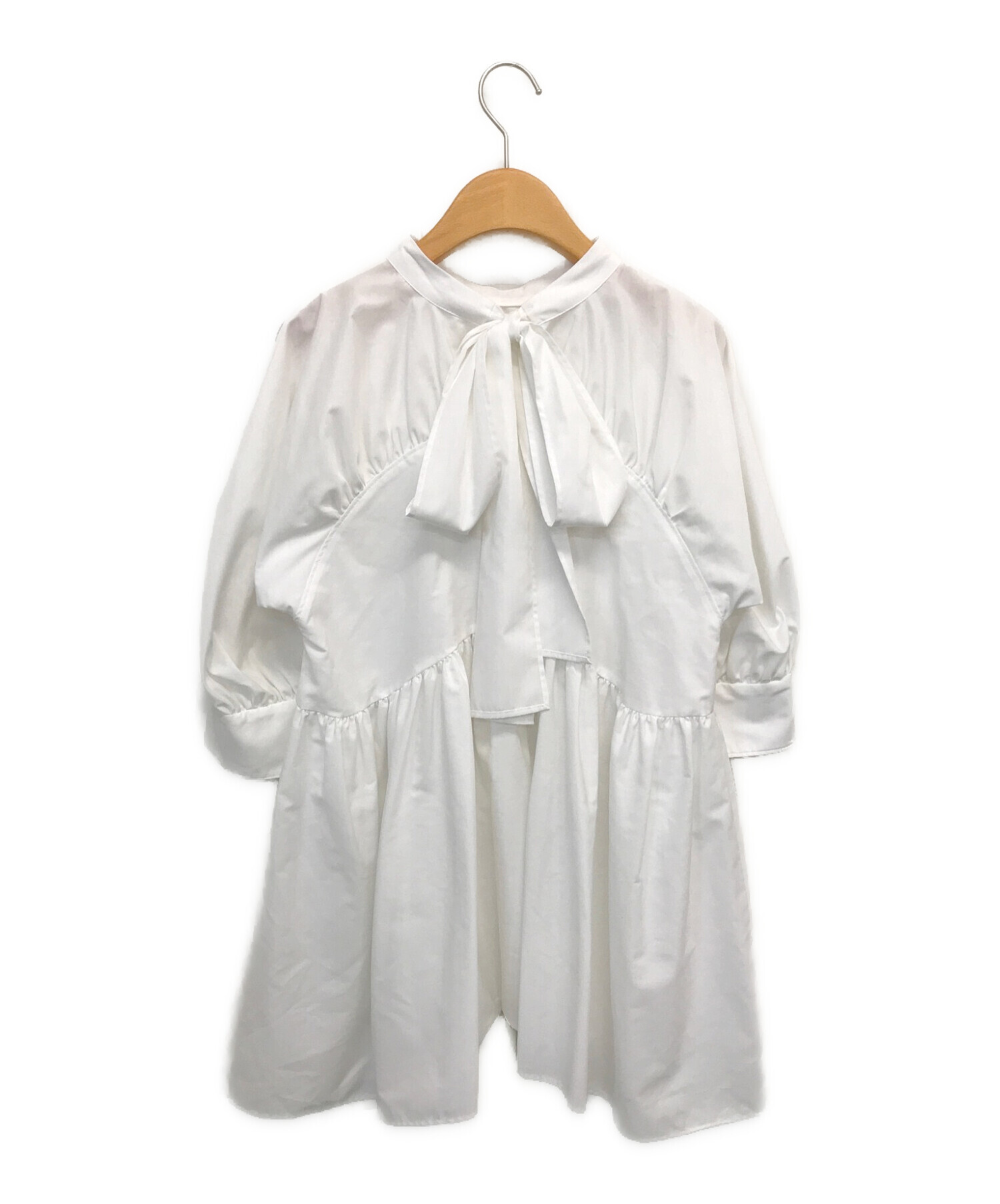 CELFORD (セルフォード) バックリボンチュニックシャツ ホワイト サイズ:F