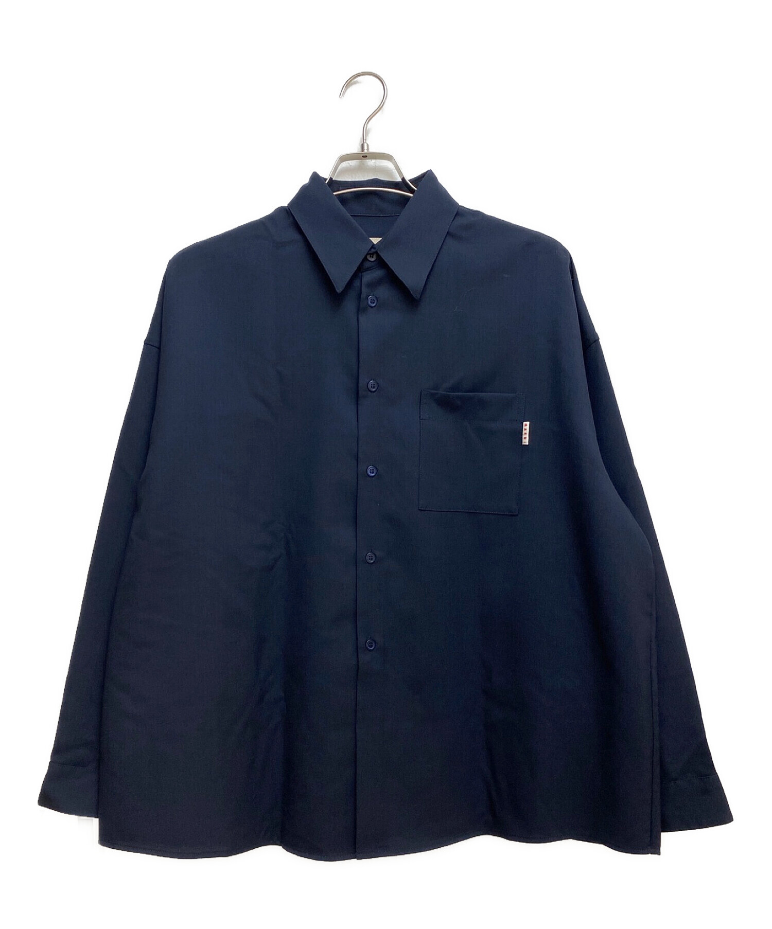 中古・古着通販】MARNI (マルニ) トロピカルウールシャツ ネイビー 