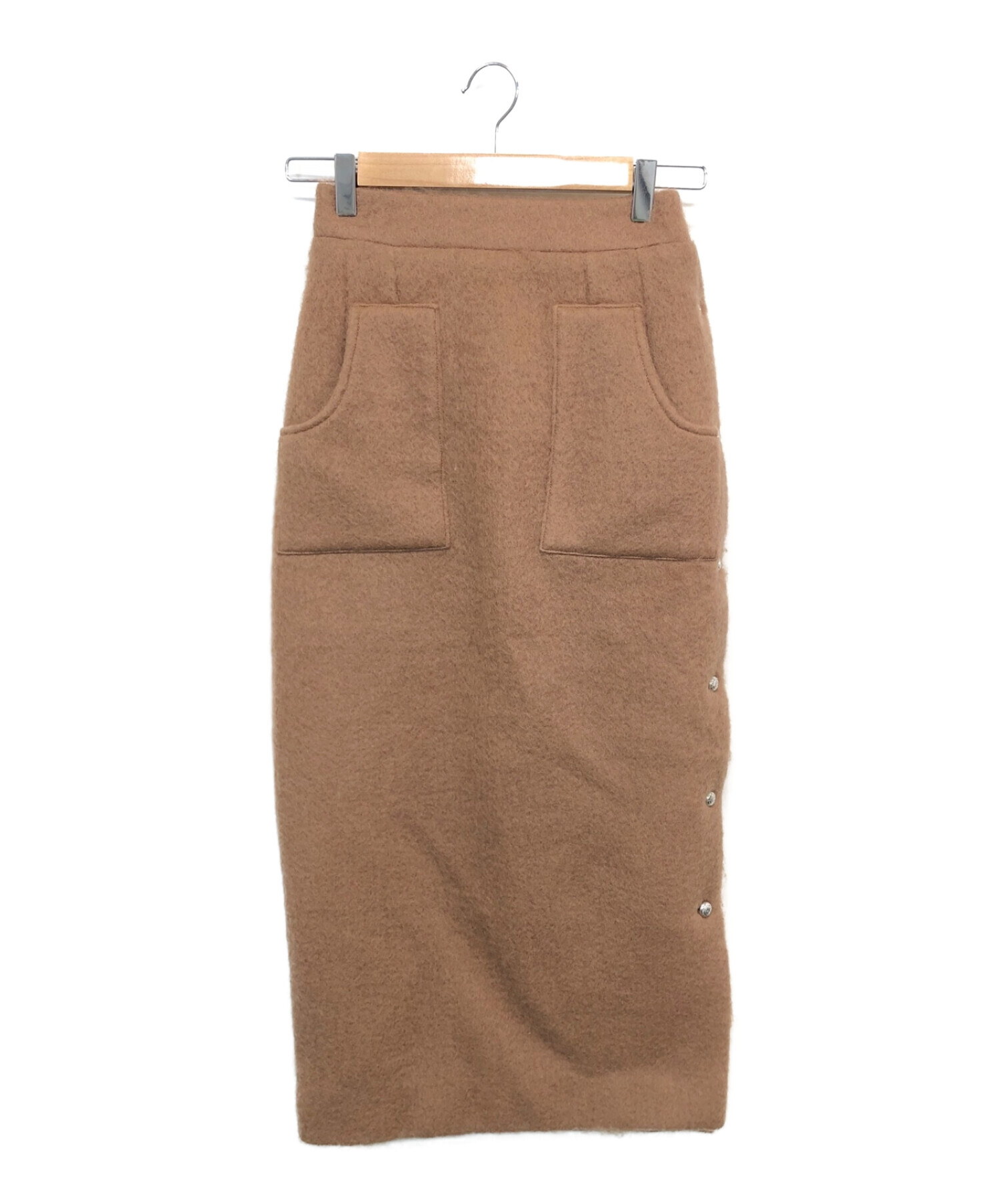 HYEON ヘヨン sidebutton shaggy skirt モカブラウン（SHUMAI VOLUME  