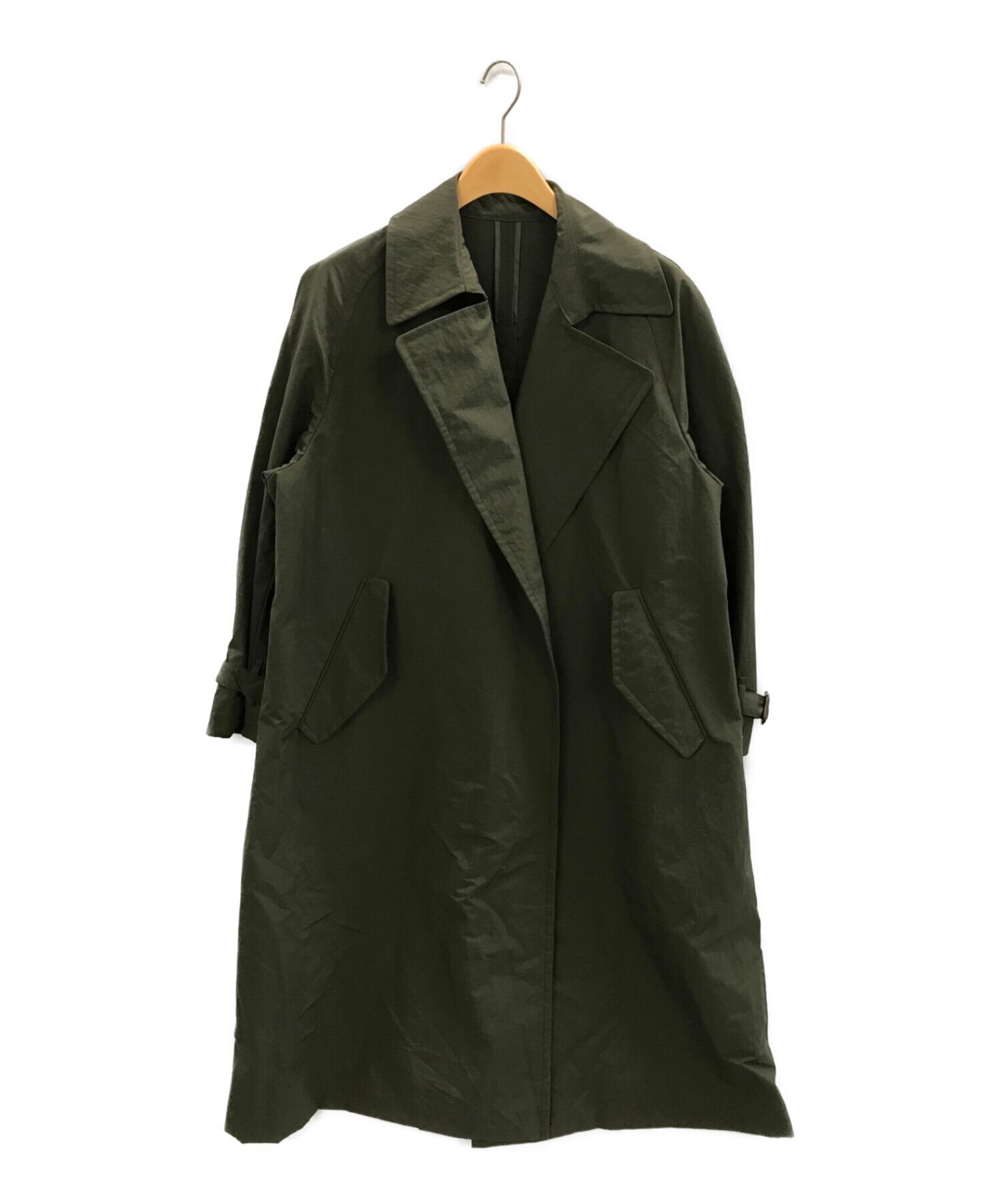 La Favola (ラ ファーヴォラ) Taslan Nylon Wrap Coat オリーブ サイズ:2