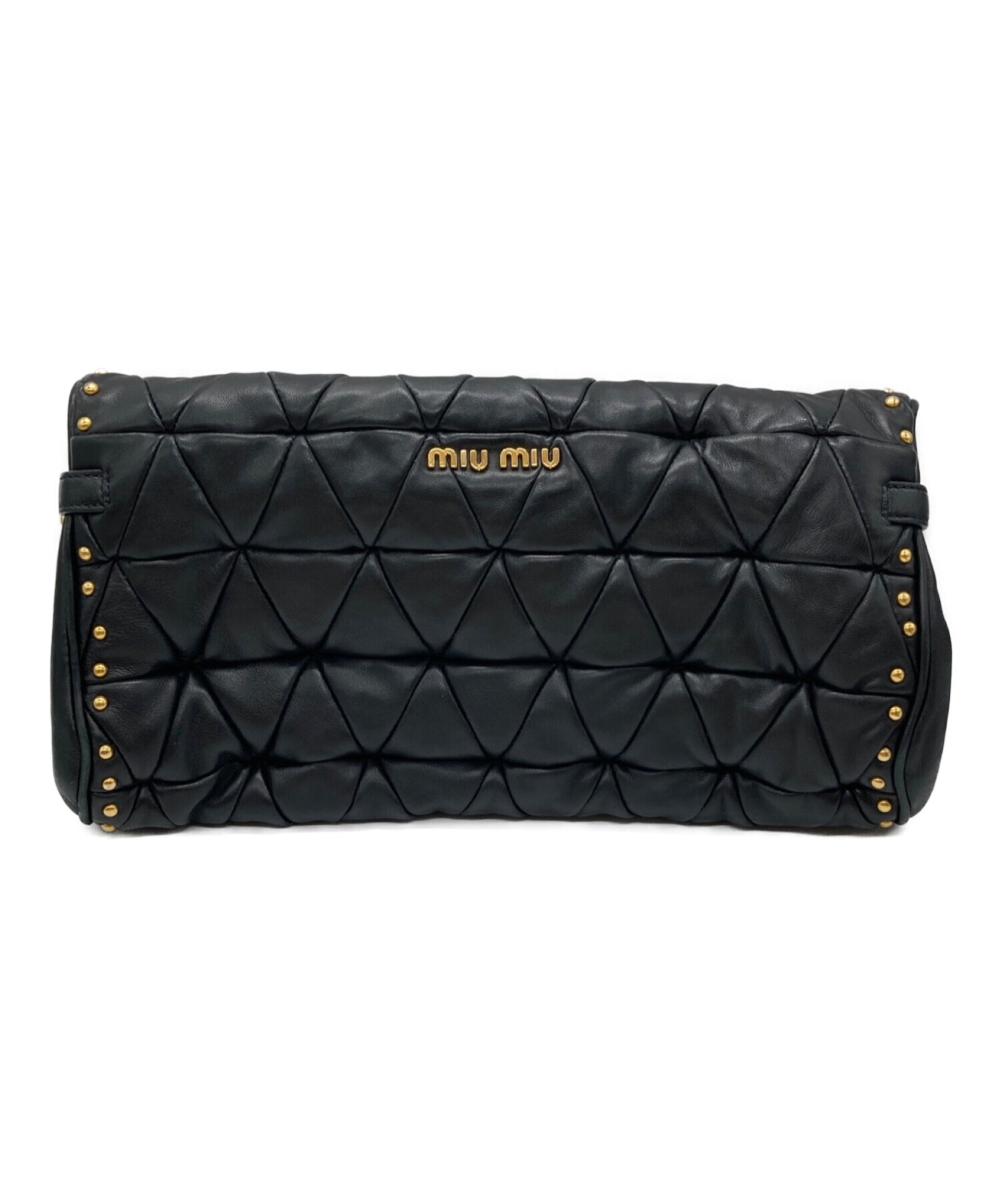 中古・古着通販】MIU MIU (ミュウミュウ) クラッチバッグ ブラック 